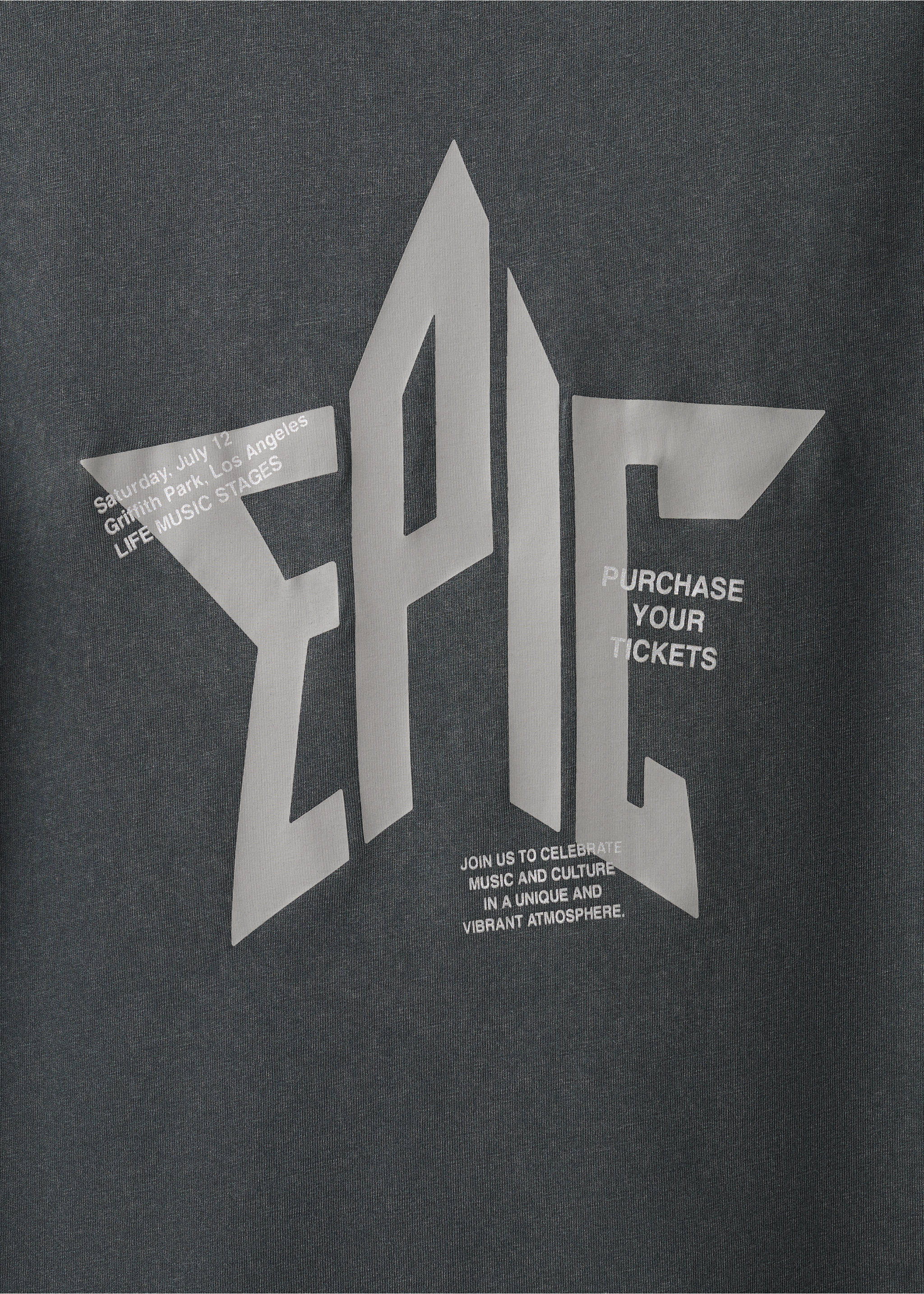 تي شيرت مطبوع به حجر الراين - تفاصيل المنتج 0, فحمي. Ref: 27017910-00.