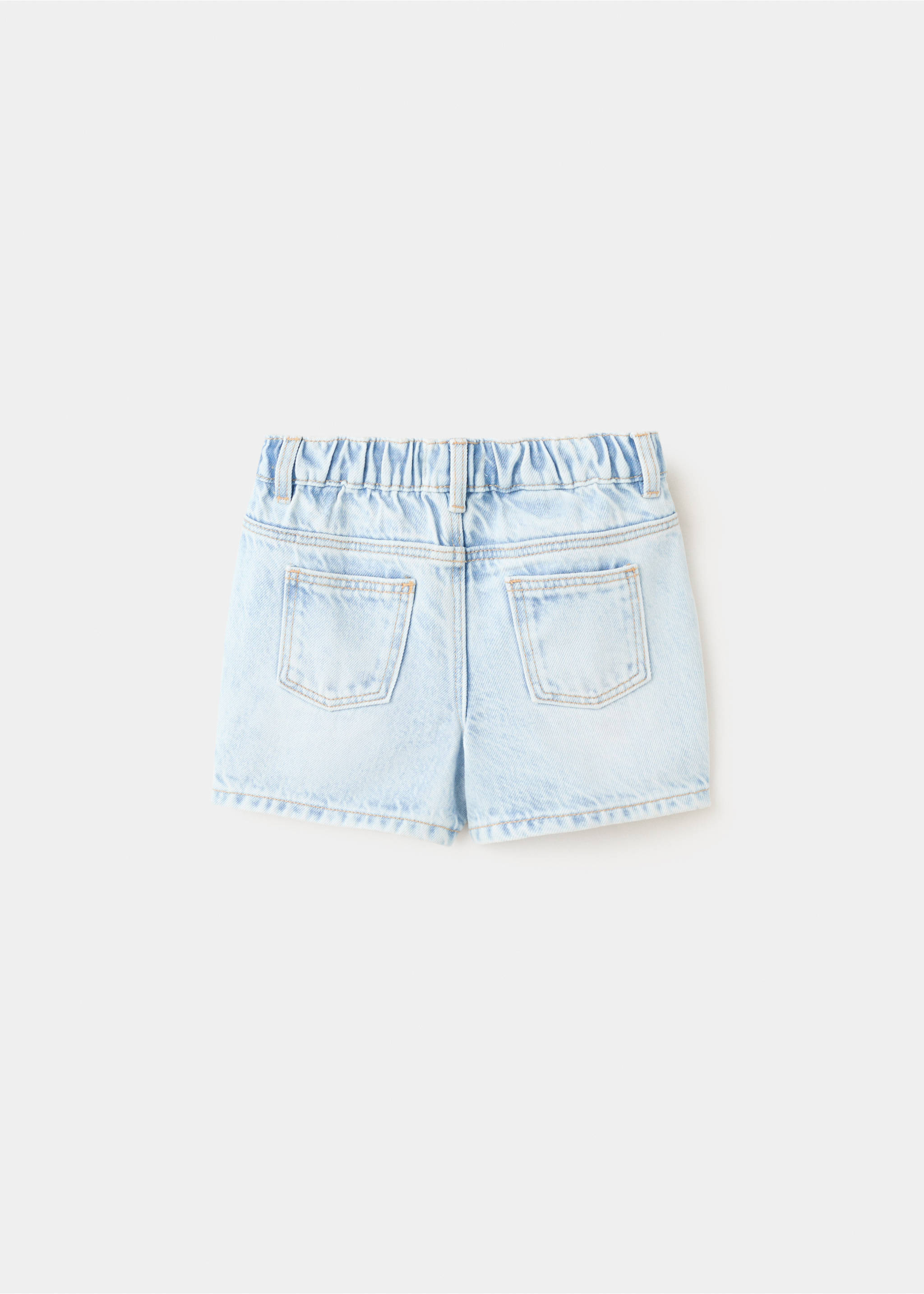 Denim bermuda shorts with drawstring - Reverse of the article, Light Blue. Ref: 27017911-00.