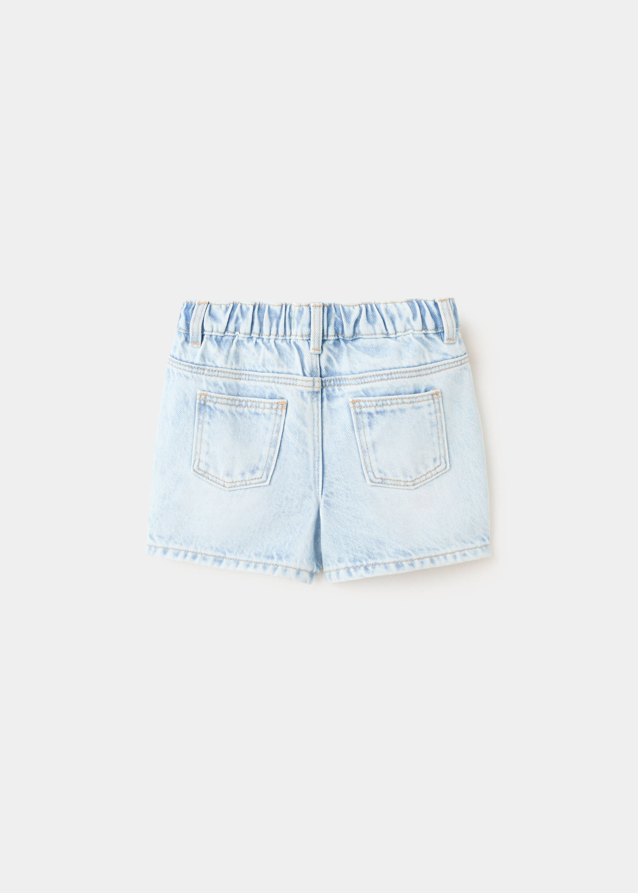 Denim bermuda shorts with drawstring - Reverse of the article