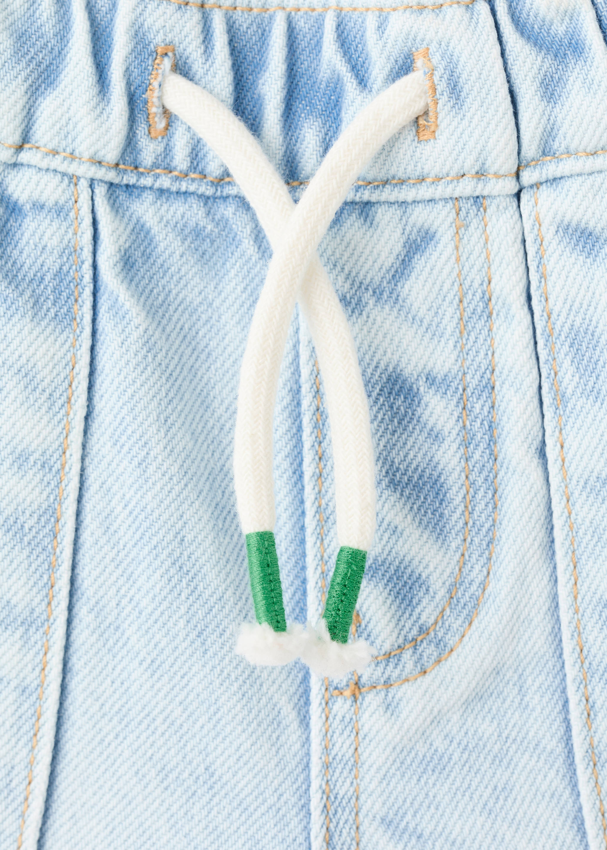 Denim bermuda shorts with drawstring - Details of the article 8