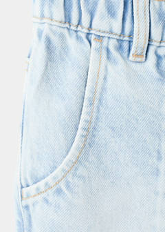 Denim bermuda shorts with drawstring — Light Blue 6