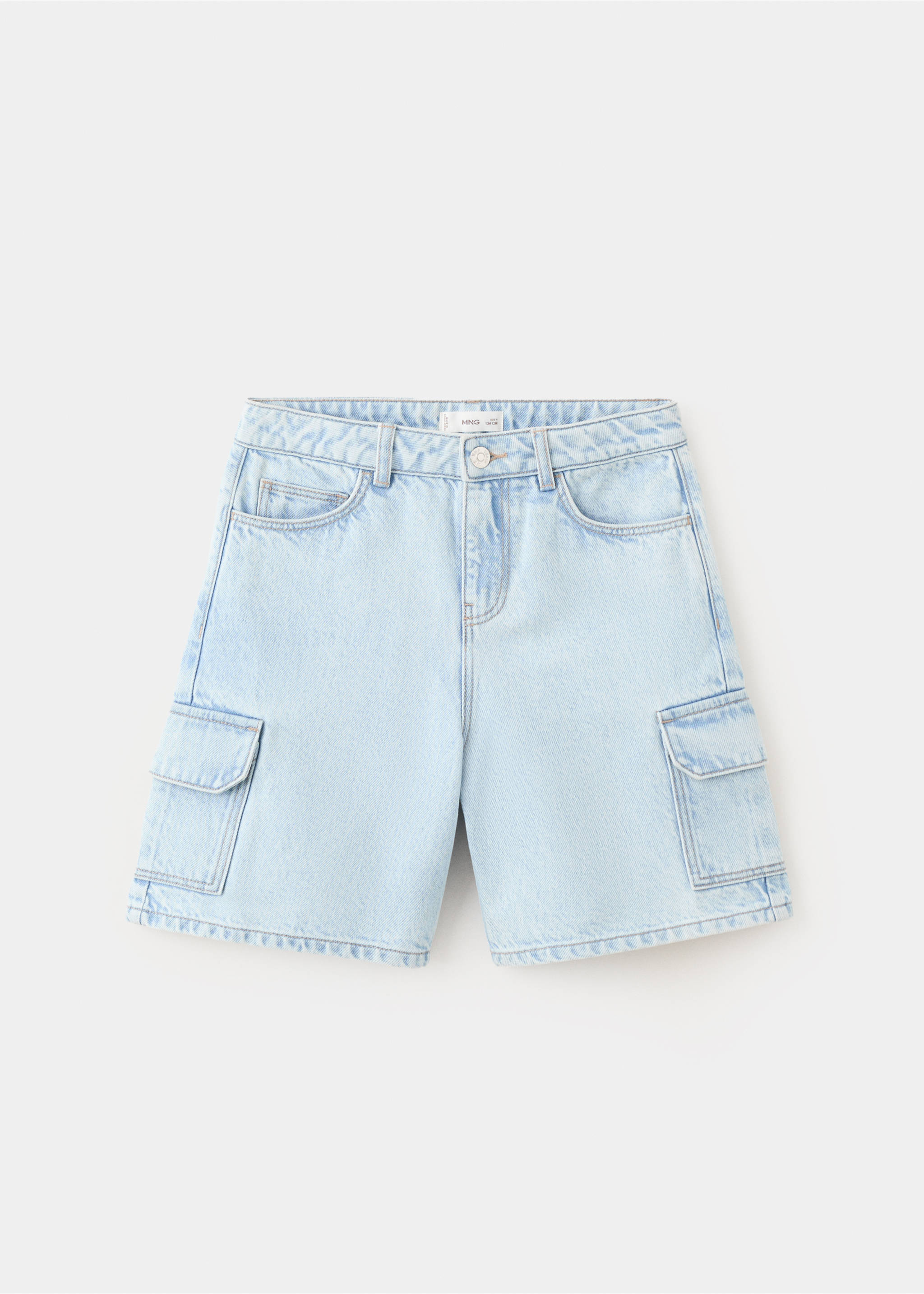 Denim cargo shorts - Article without model, Light Blue. Ref: 27017912-00.
