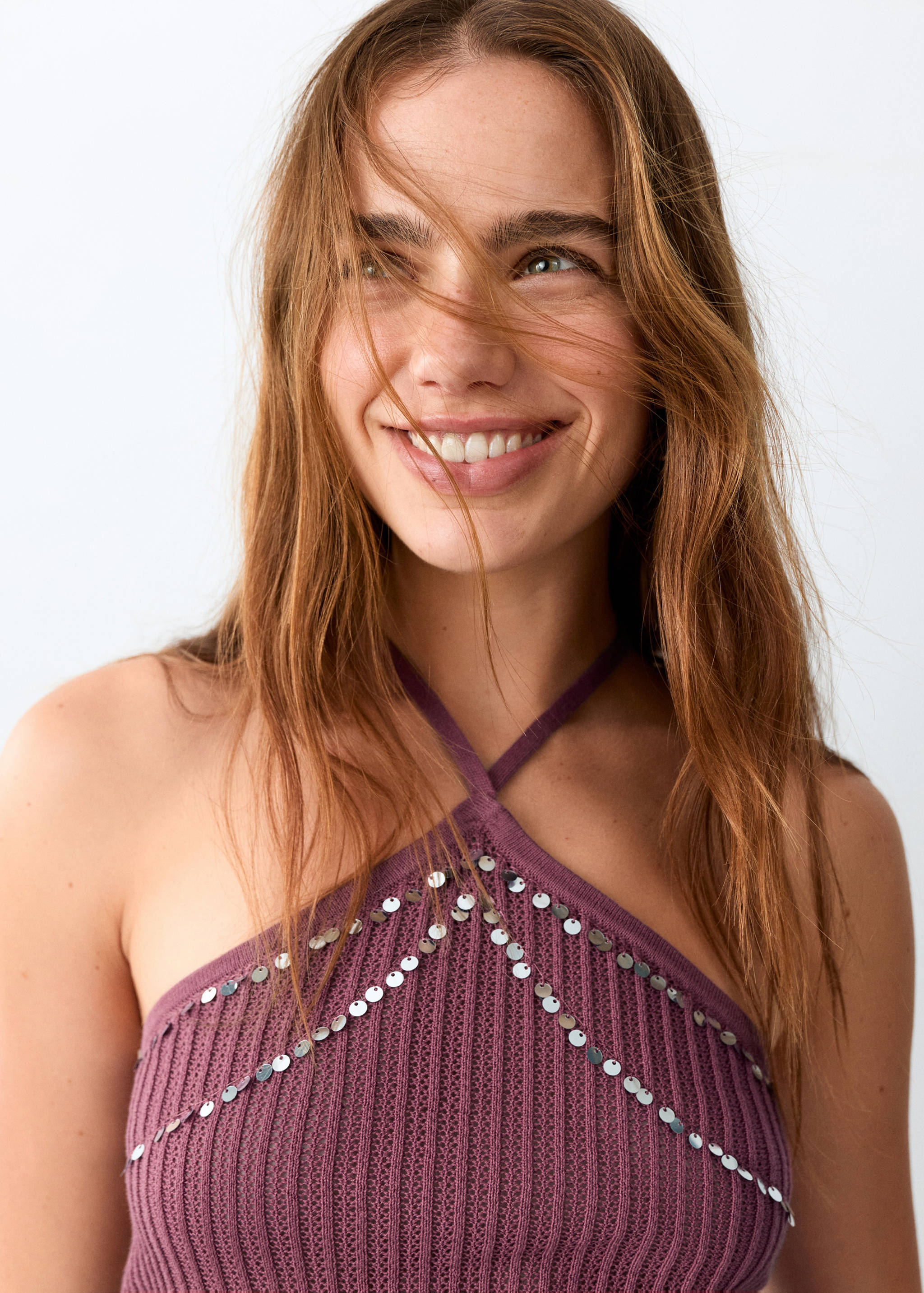 Sequined halter top - Details of the article 1