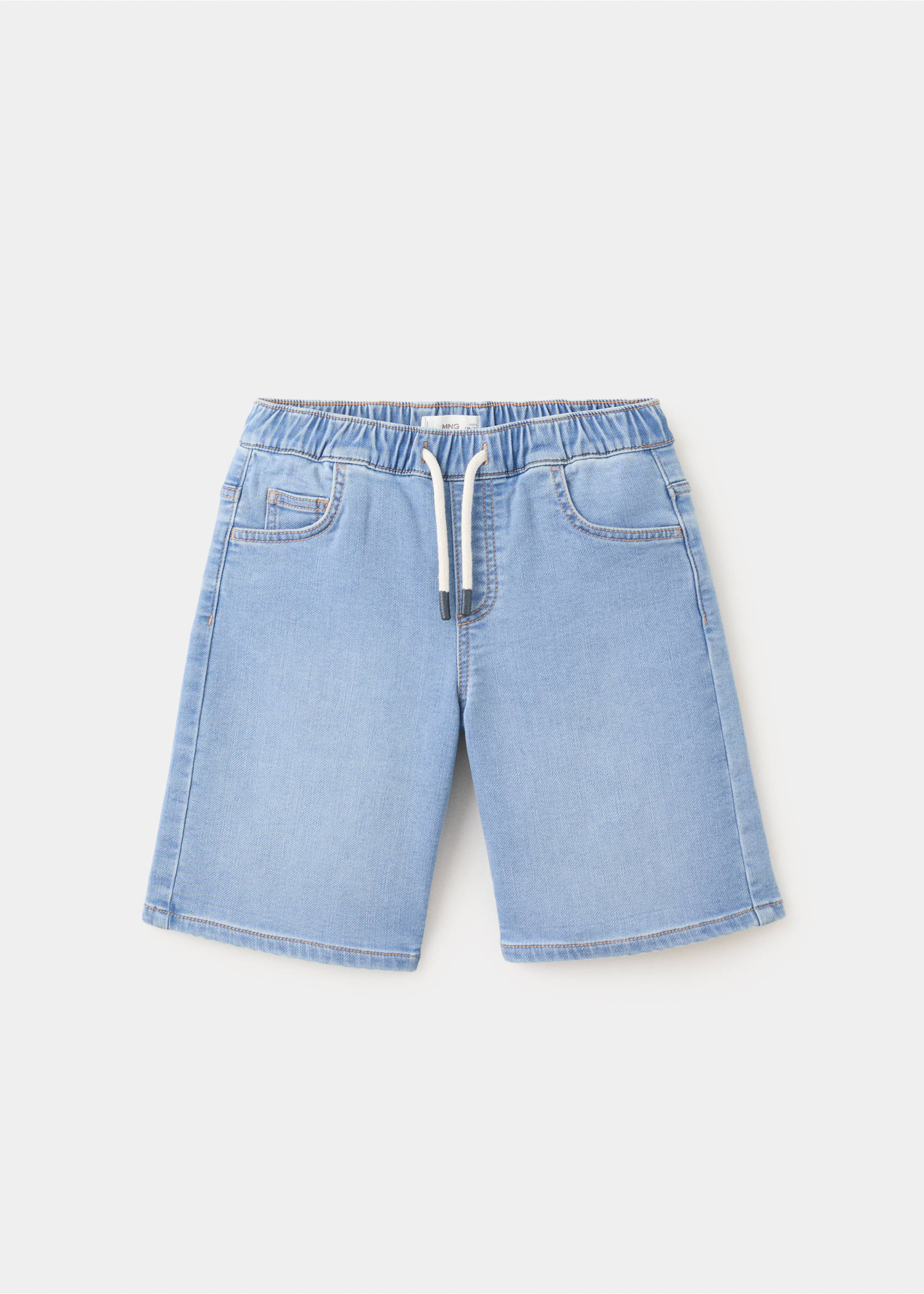 Elastic waist denim Bermuda shorts - Article without model, Medium Blue. Ref: 27017914-00.
