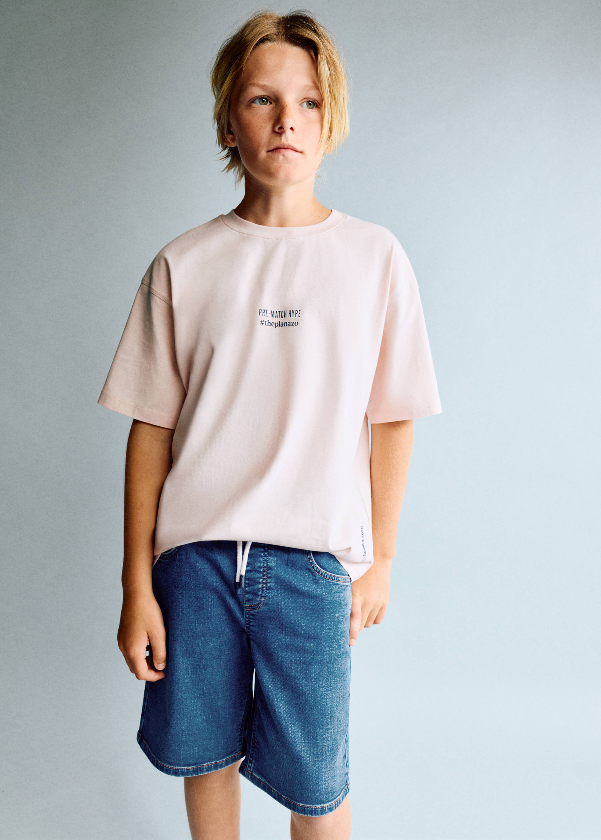 Jeans-Bermudas mit elastischem Taillenbund - Mittlere Ansicht