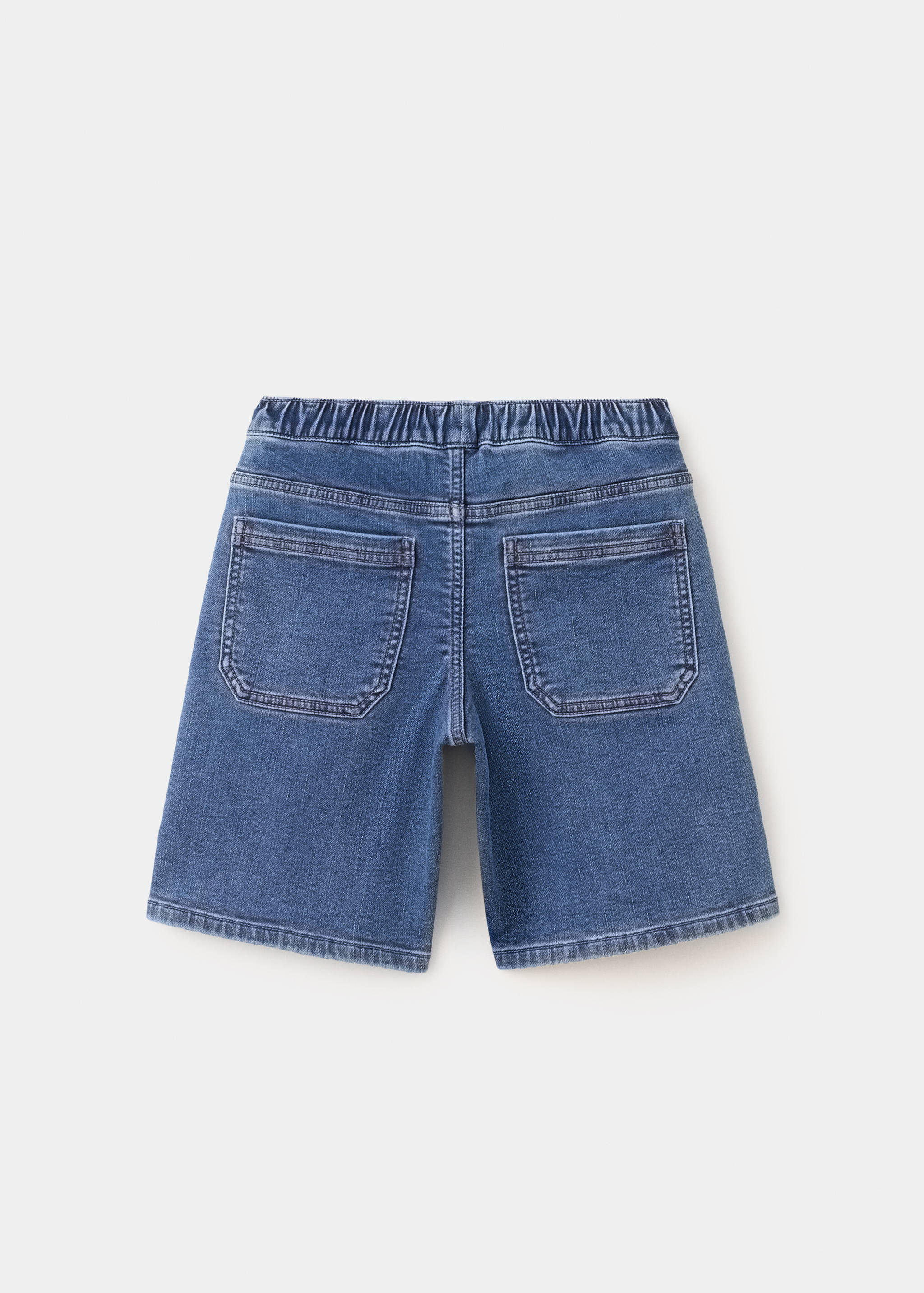 Bermuda en denim à taille élastique - Verso de l’article