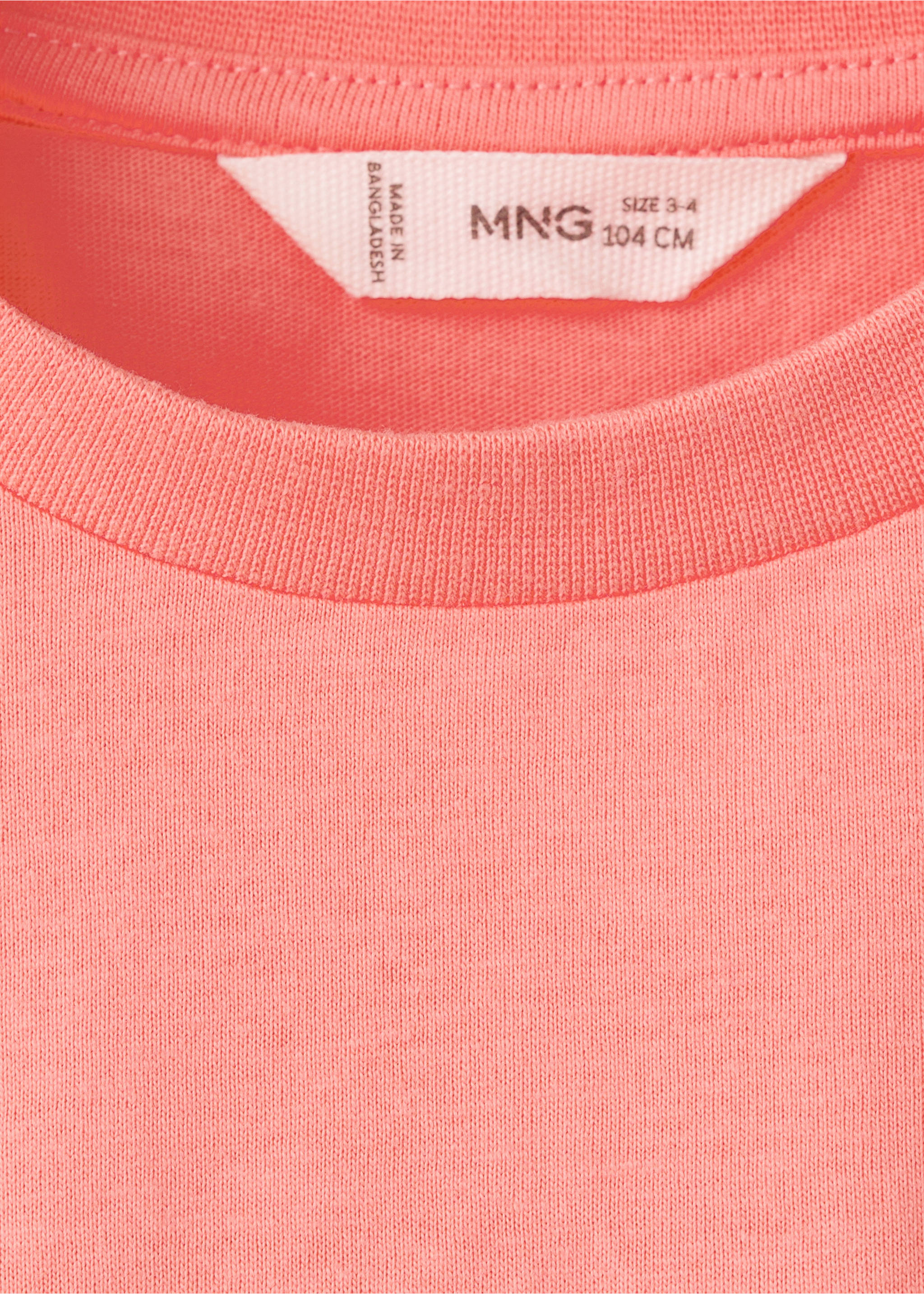 Printed cotton-blend t-shirt - Details of the article 8, Grapefruit. Ref: 27017915-00.