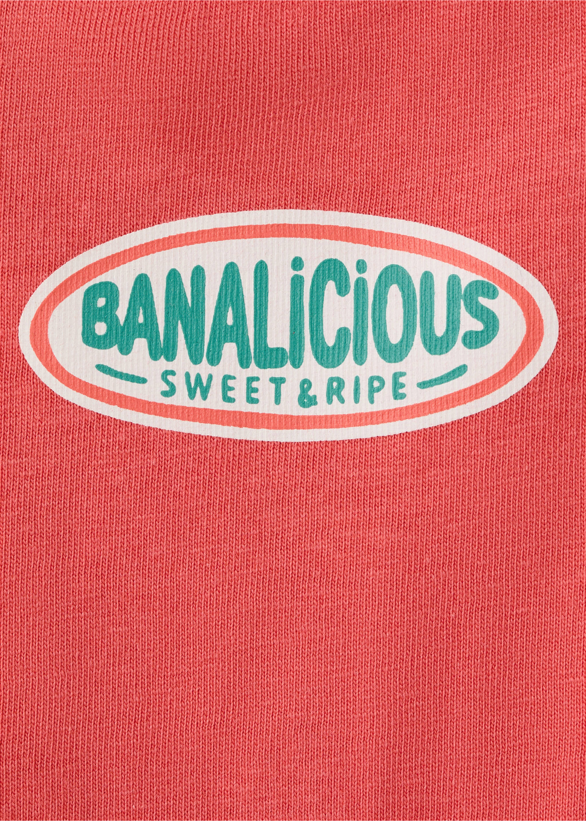 Printed cotton-blend t-shirt - Details of the article 0, Coral Red. Ref: 27017916-00.