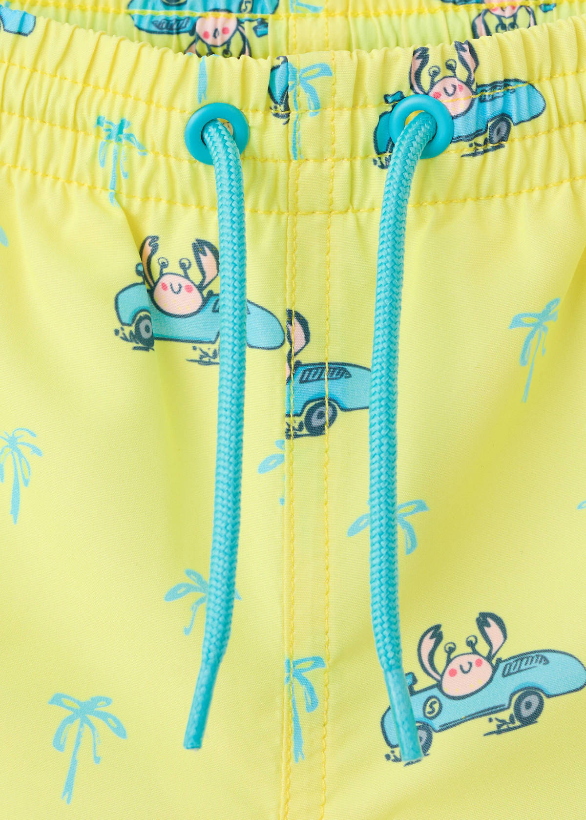 Crab-print swimsuit — Pastel Yellow
