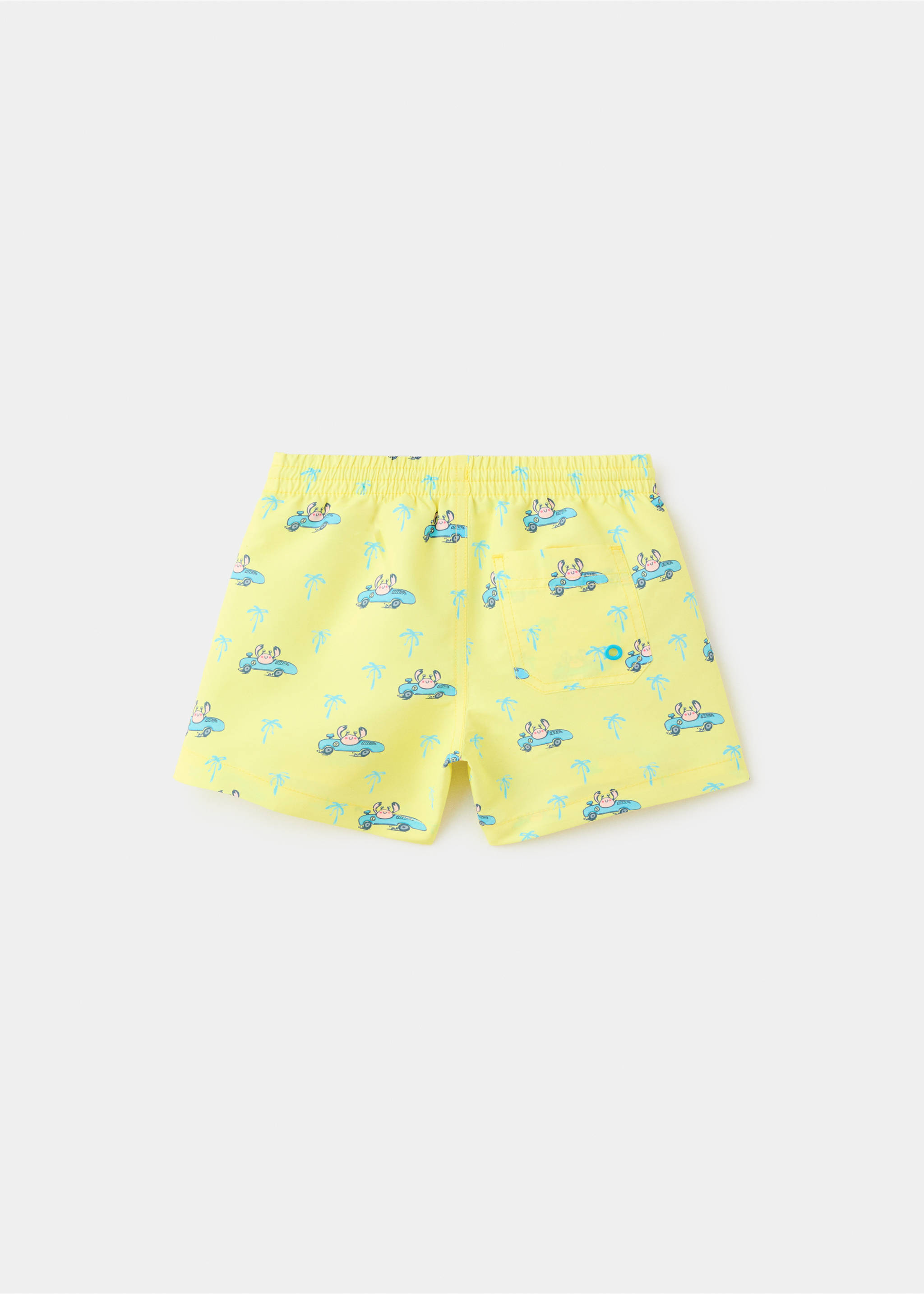 Crab-print swimsuit - Reverse of the article, Pastel Yellow. Ref: 27017917-00.