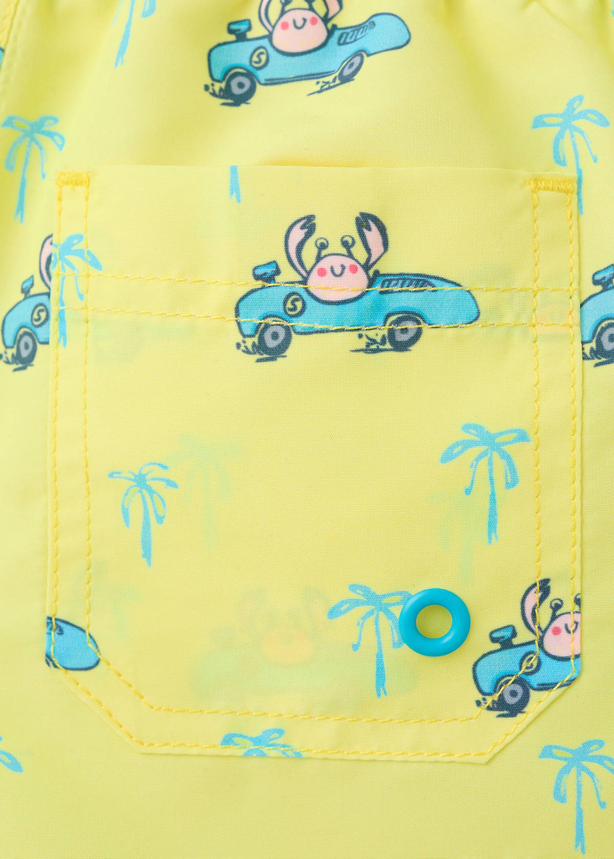 Crab-print swimsuit — Pastel Yellow