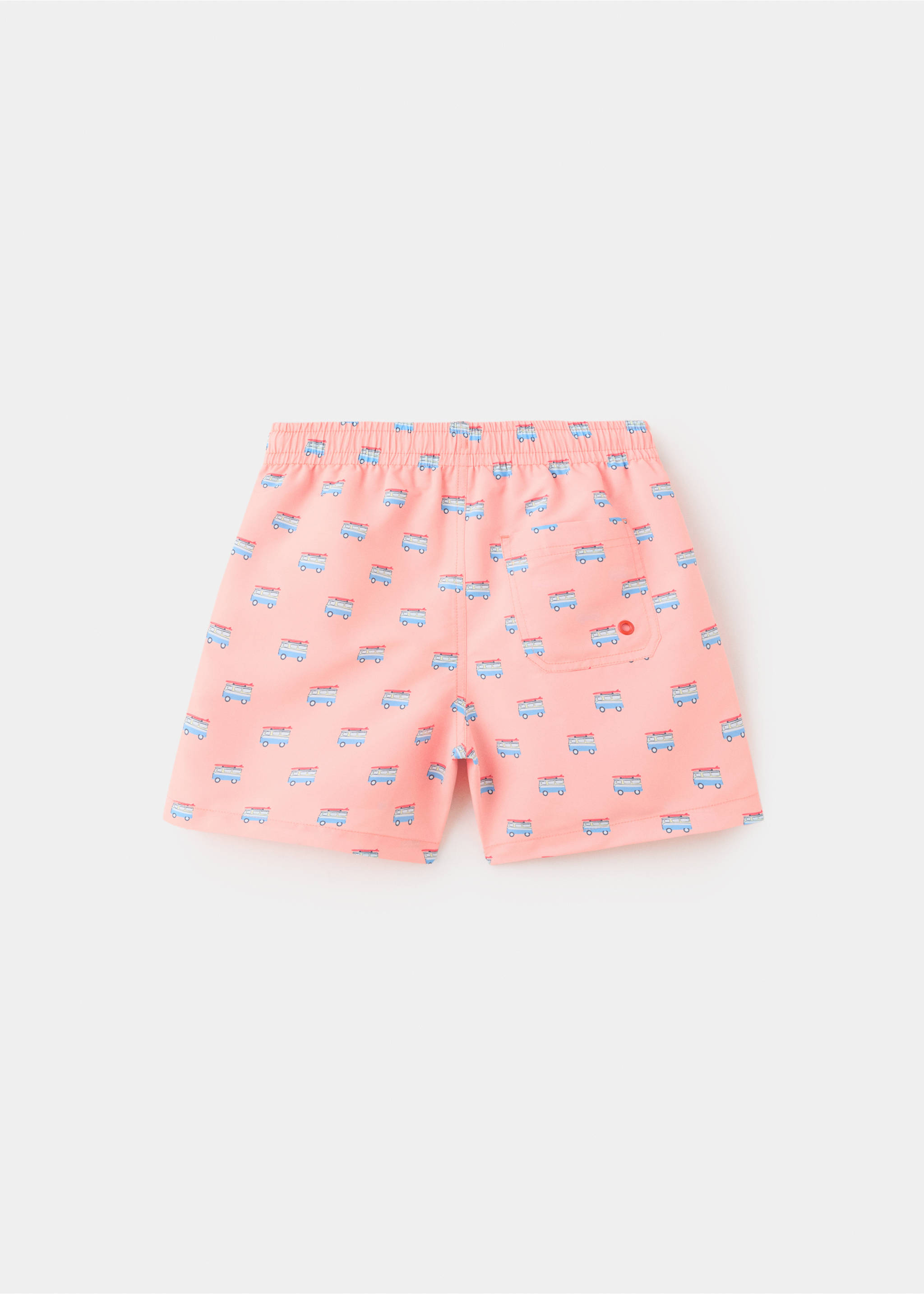 Printed swimming trunks - Reverse of the article, Pastel Orange. Ref: 27017919-00.
