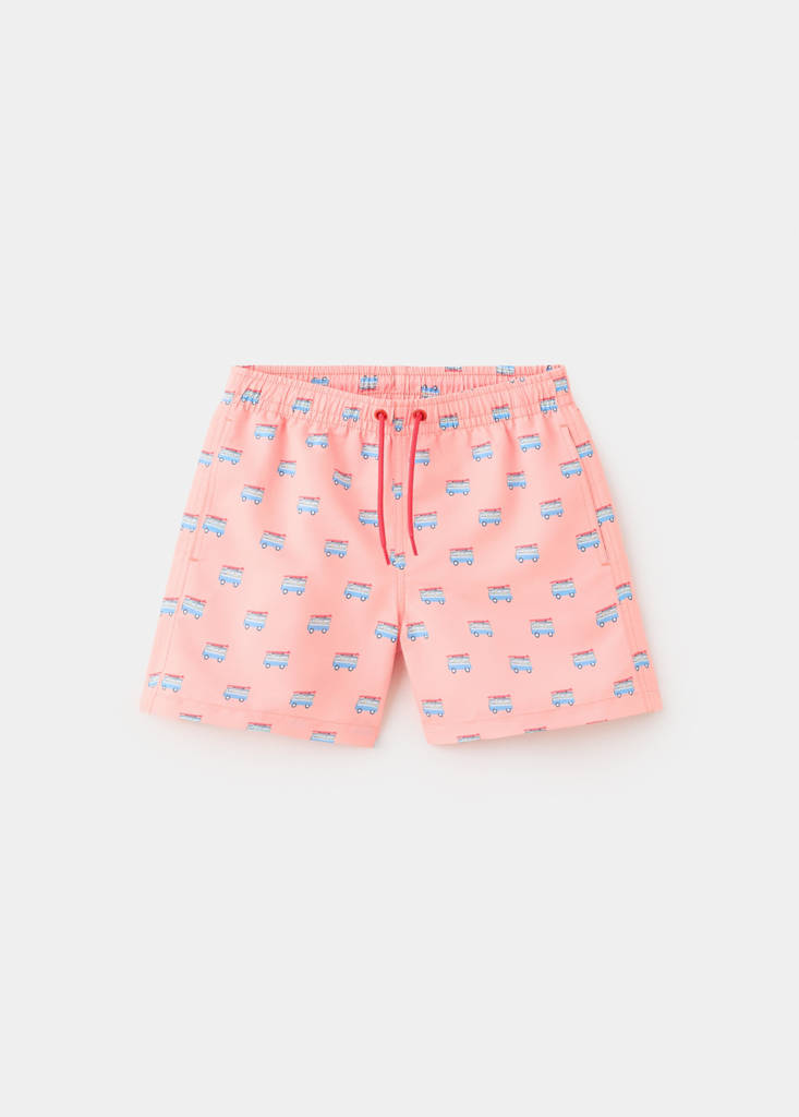 Gemusterte Badeshorts — Pastellorange