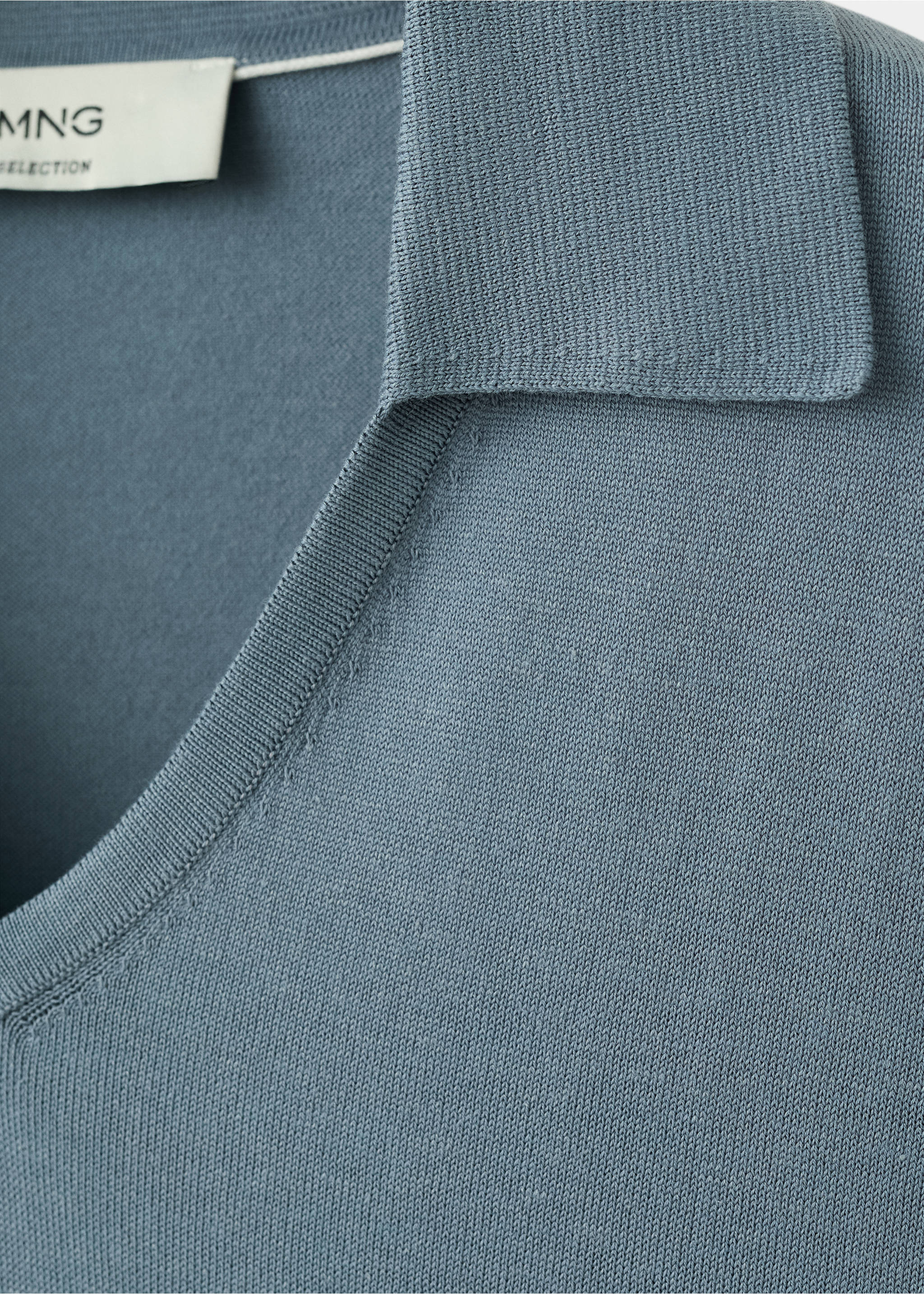 Polo punto fino - Detalle del artículo 8, Azul porcelana. Ref: 27017921-00.