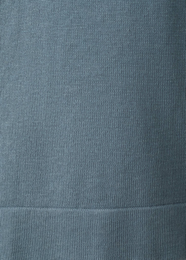 Fine-knit cotton polo shirt — China Blue