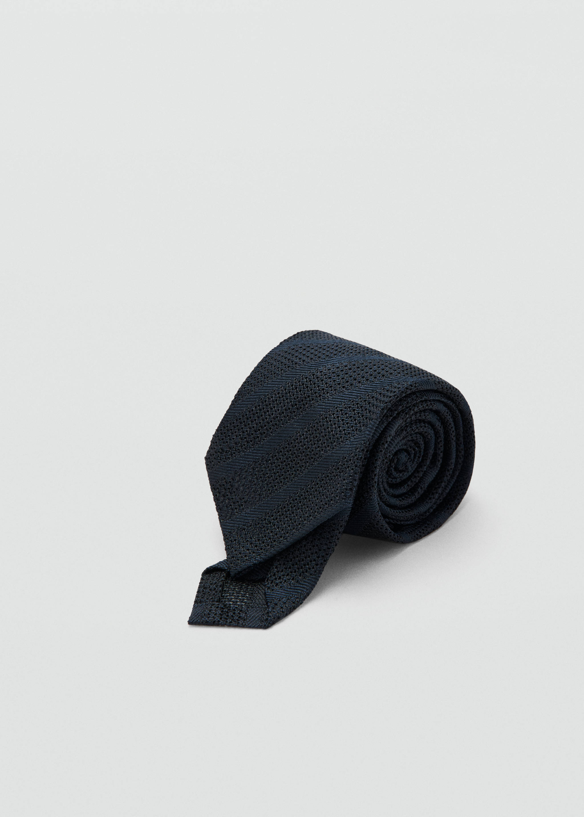 100% silk tie with microstructured stripes - Details of the article 1