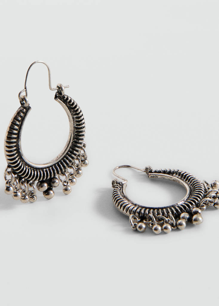 Pendientes aros abalorios