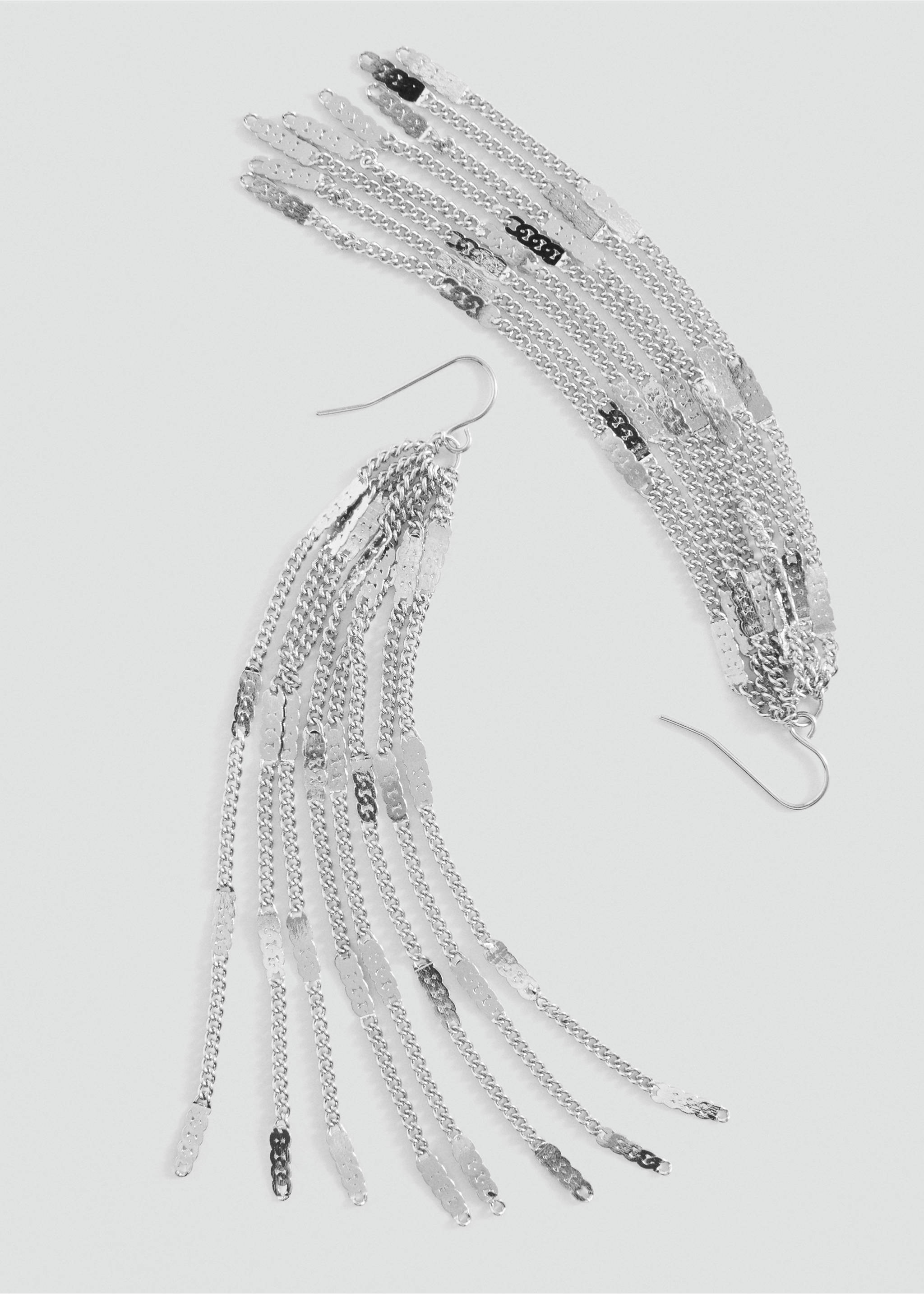 Long cascade-effect earrings - Medium plane, Silver. Ref: 27017926-00.