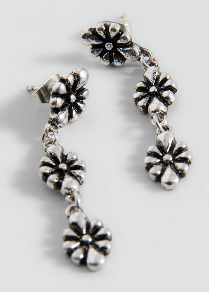 Pendientes largos flores