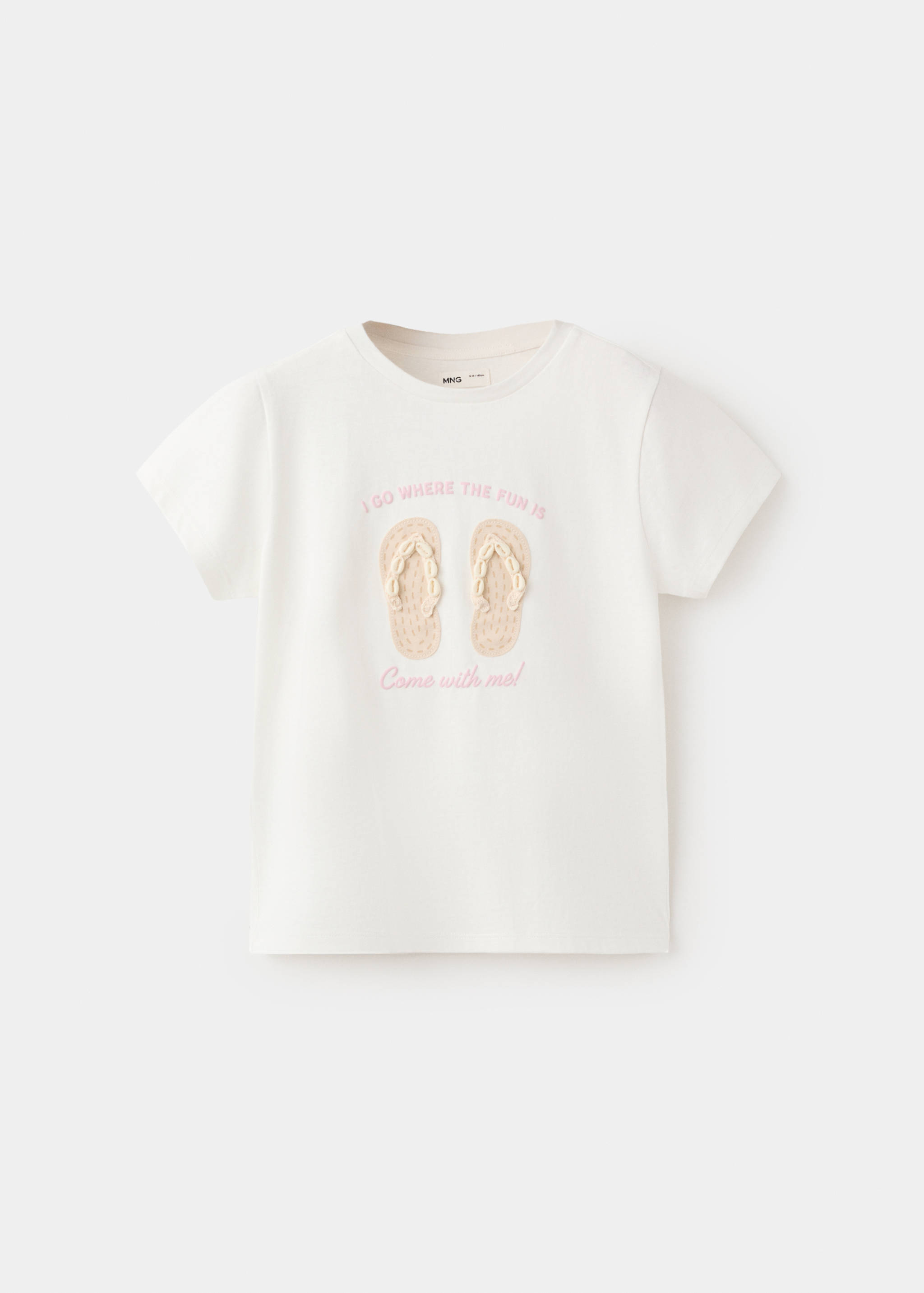 Cotton T-shirt with shell detail - Article without model