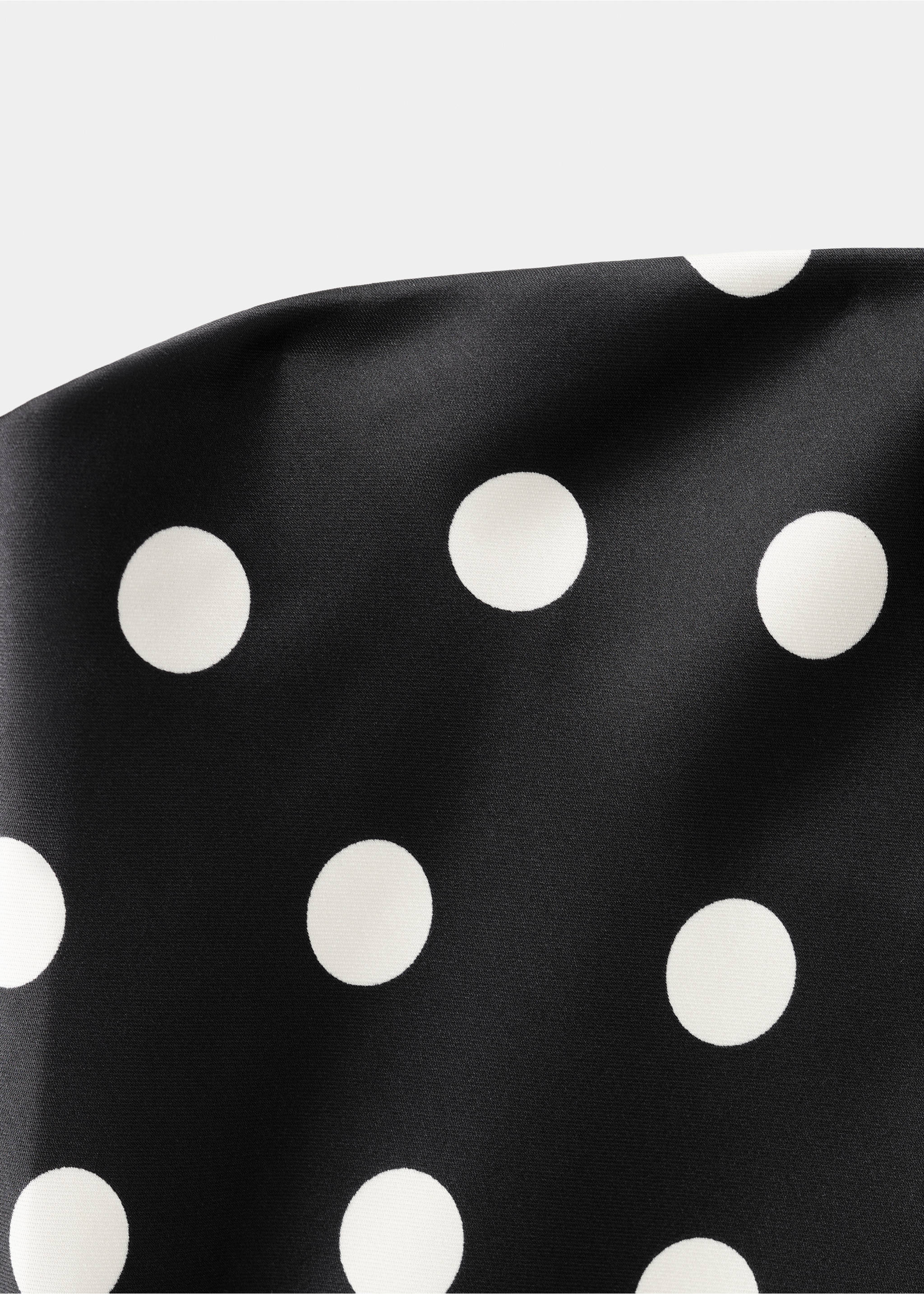 Polka dot dress with foulard detail - Details of the article 8, Black. Ref: 27017930-00.