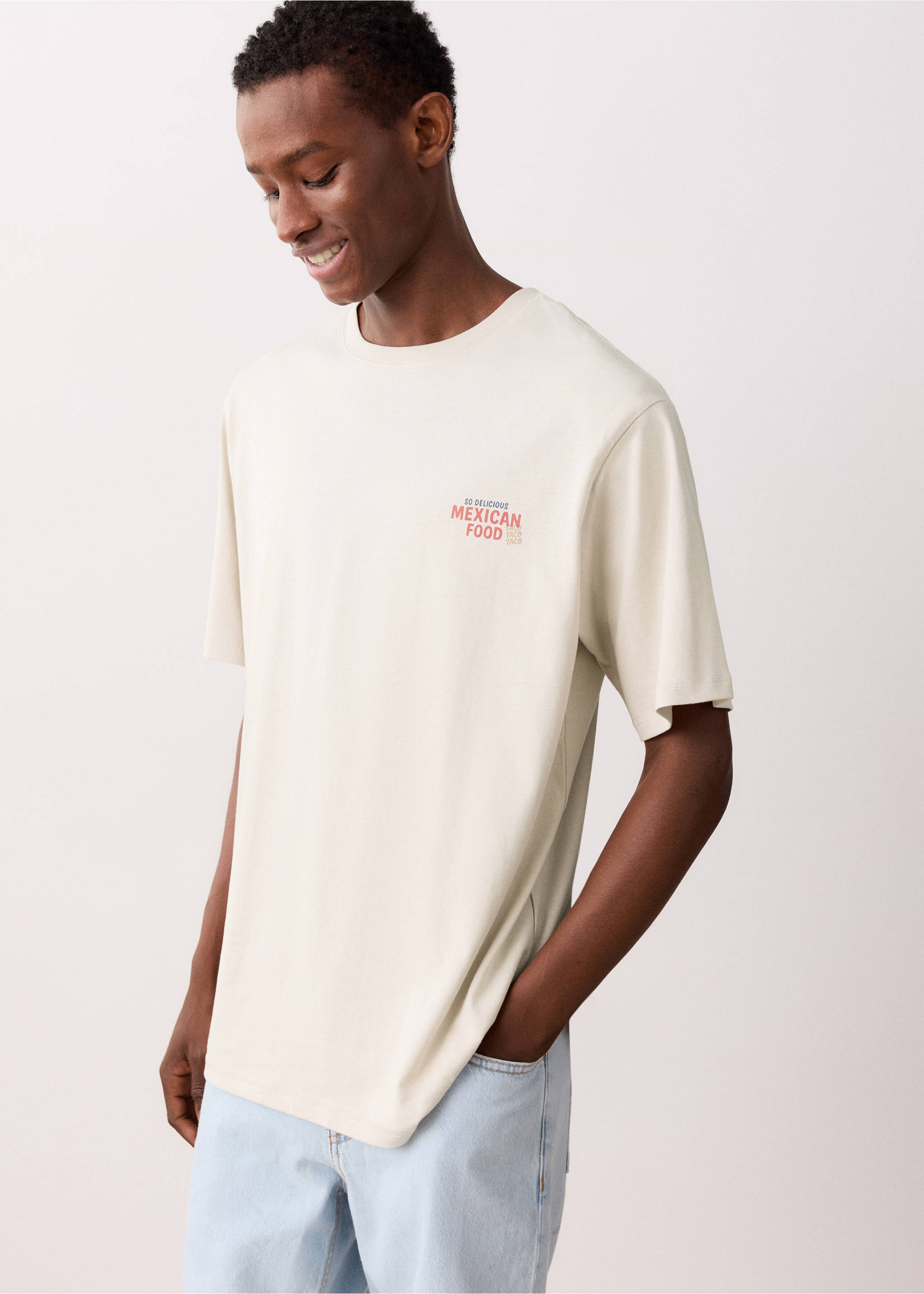 Short-sleeved printed t-shirt - Medium plane, Beige. Ref: 27017936-00.