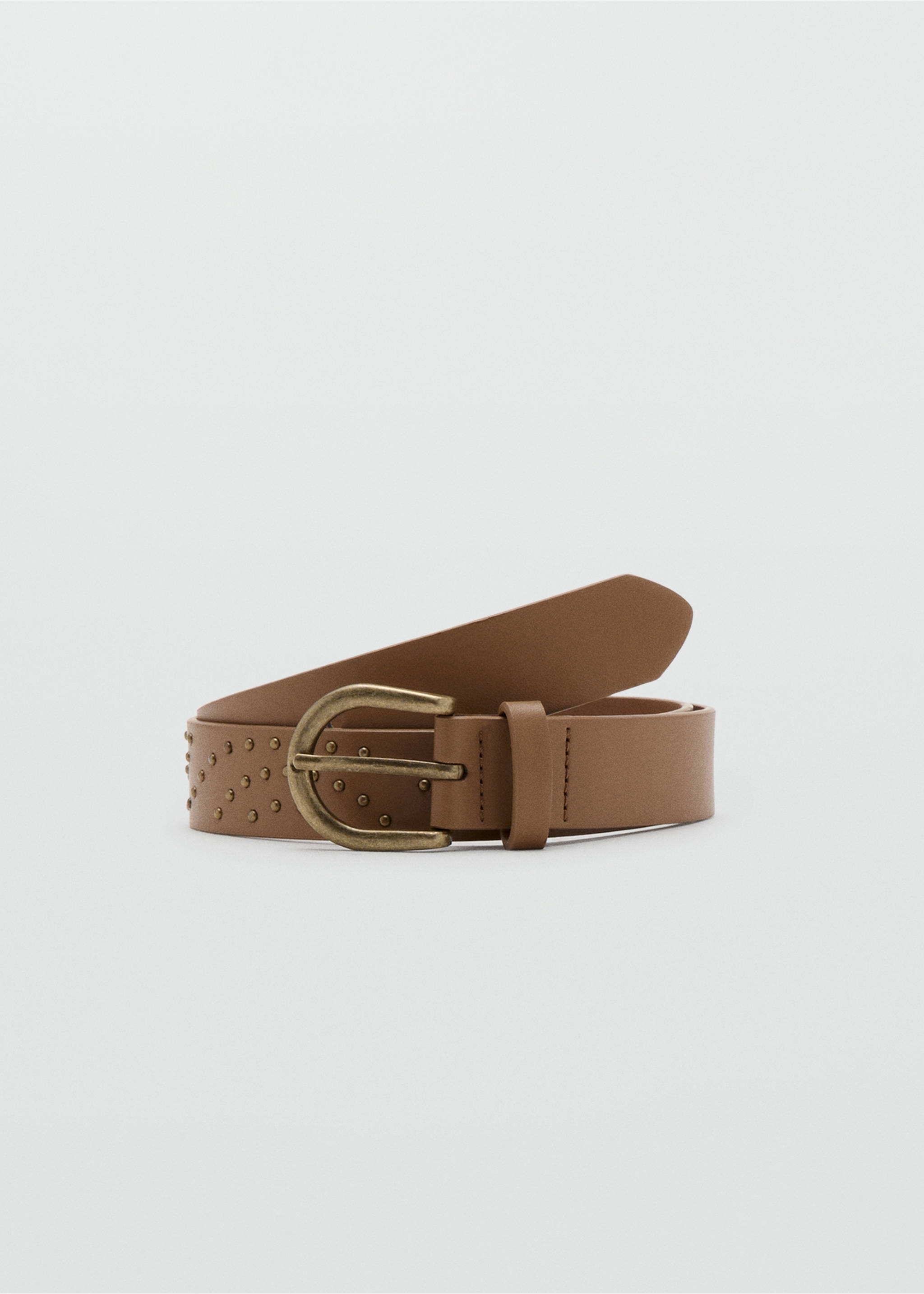 Buckled studded belt - Article without model, Sand. Ref: 27017938-00.