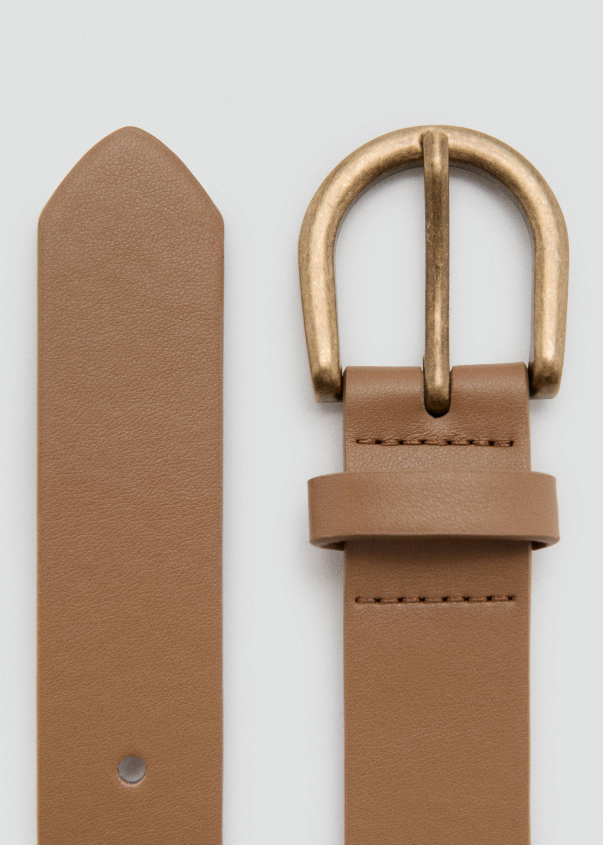 Buckled studded belt - Details of the article 1, Sand. Ref: 27017938-00.