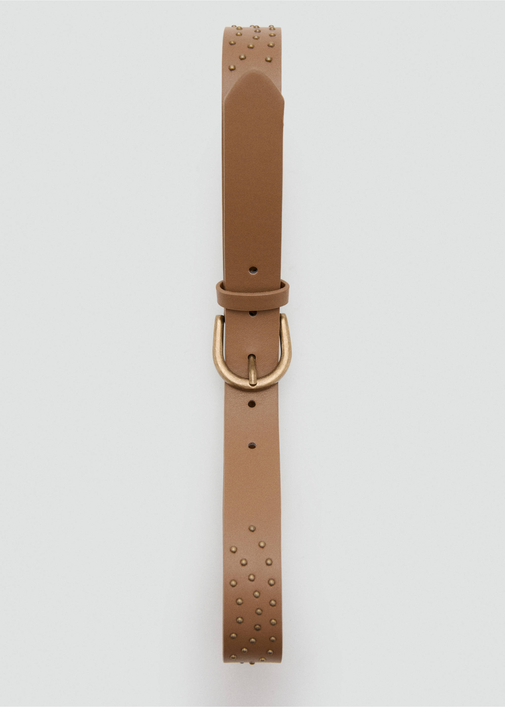Buckled studded belt - Details of the article 2, Sand. Ref: 27017938-00.