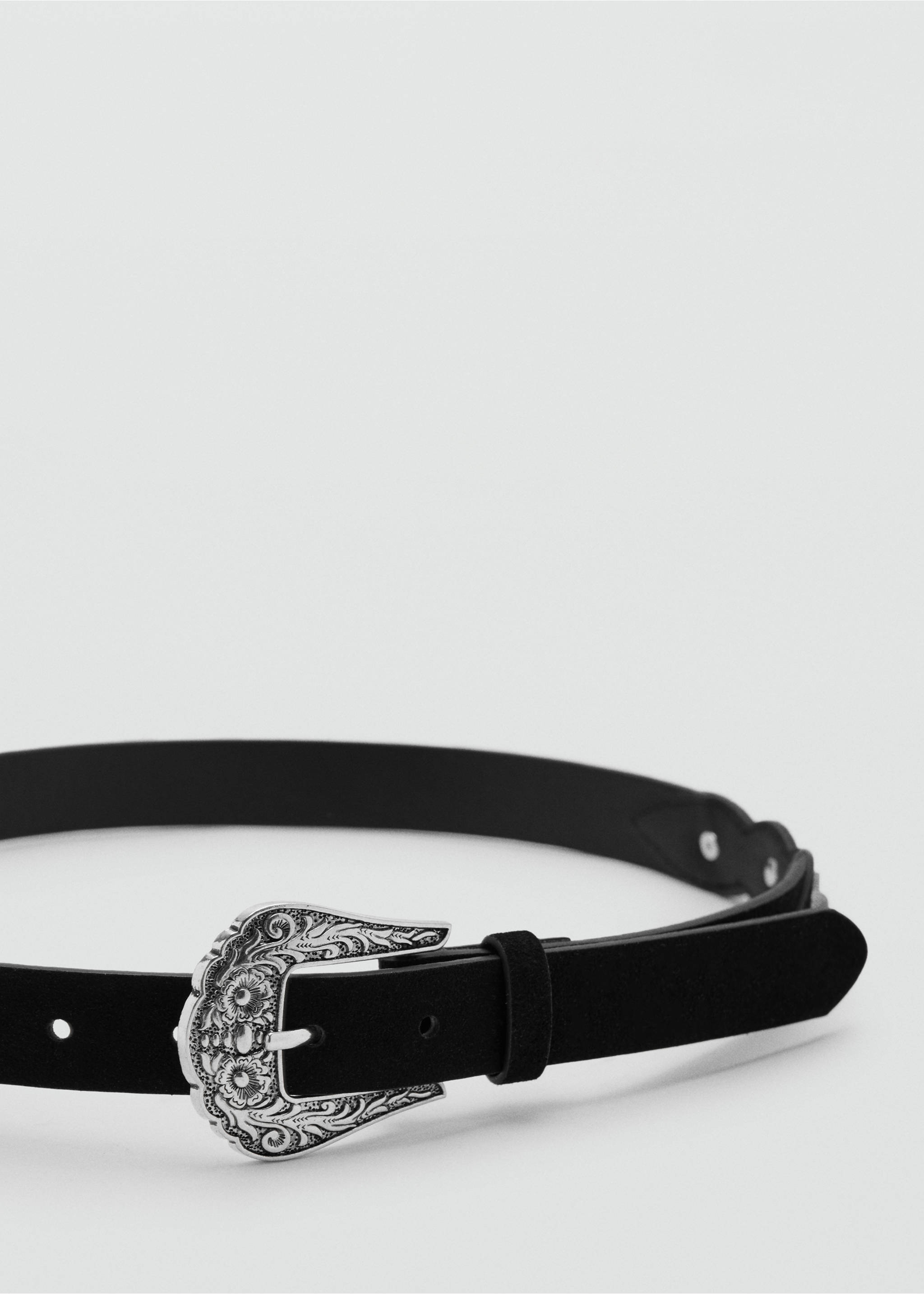 Engraved buckle belt - Medium plane, Black. Ref: 27017939-00.