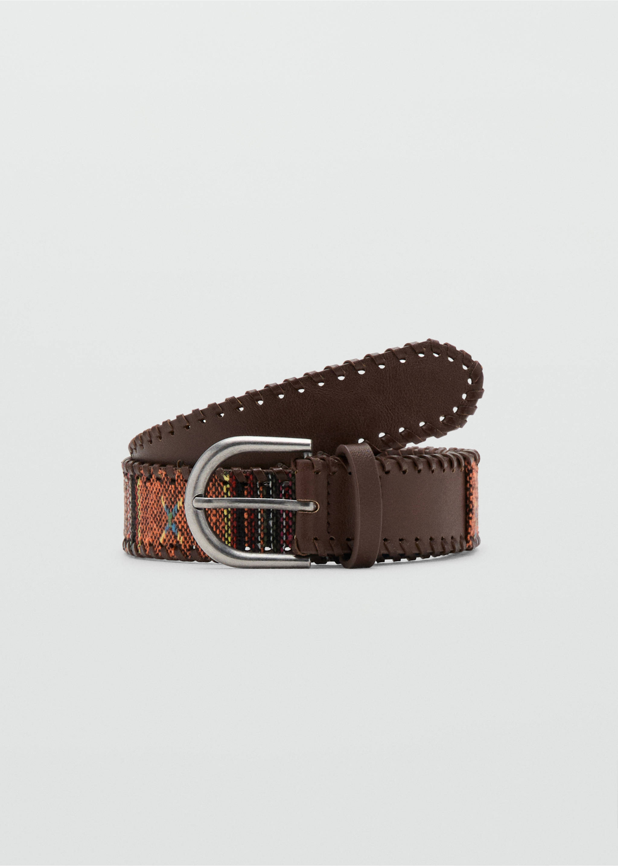 Braided buckle belt - Article without model, Chocolate. Ref: 27017941-00.