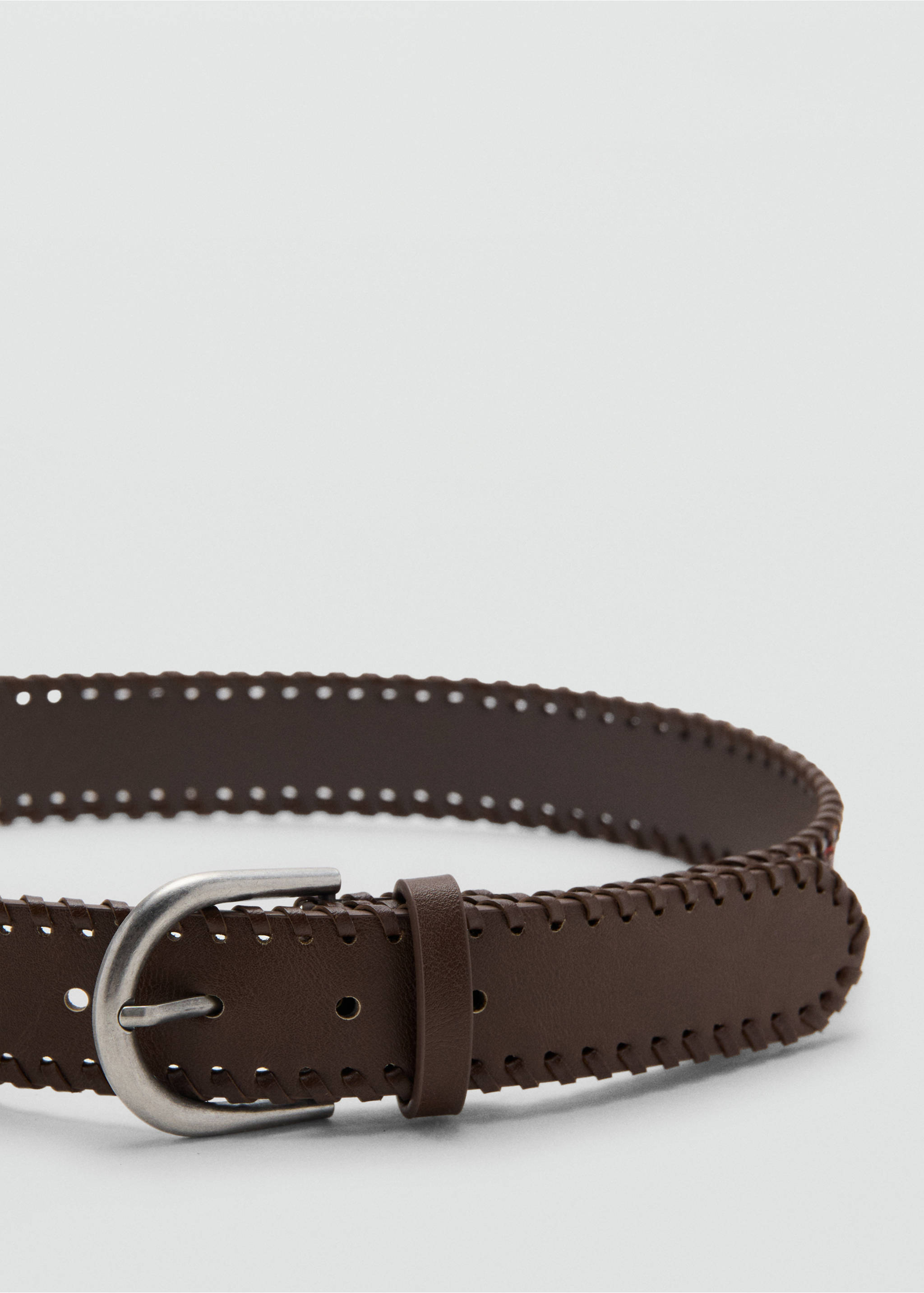 Braided buckle belt - Medium plane, Chocolate. Ref: 27017941-00.