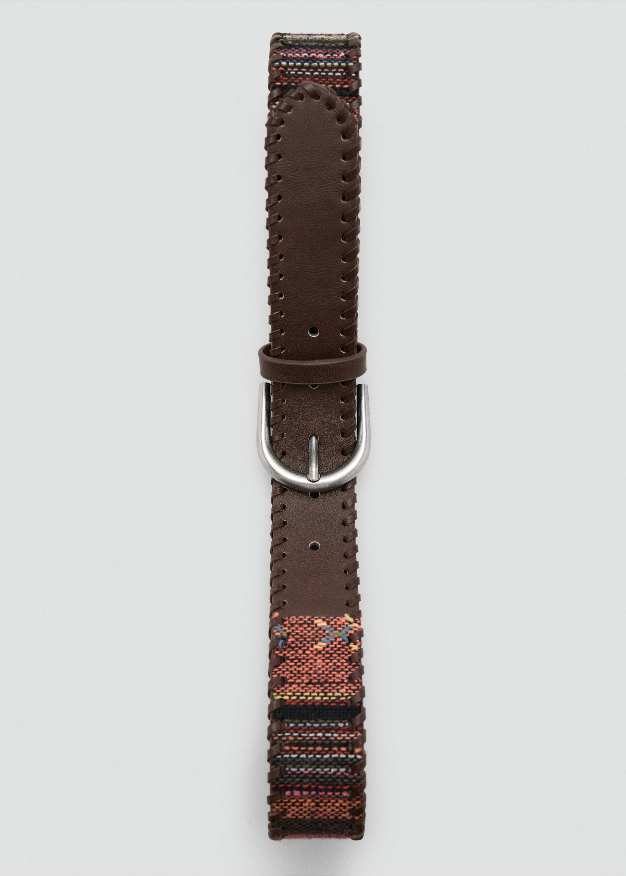 Braided buckle belt - Details of the article 2, Chocolate. Ref: 27017941-00.