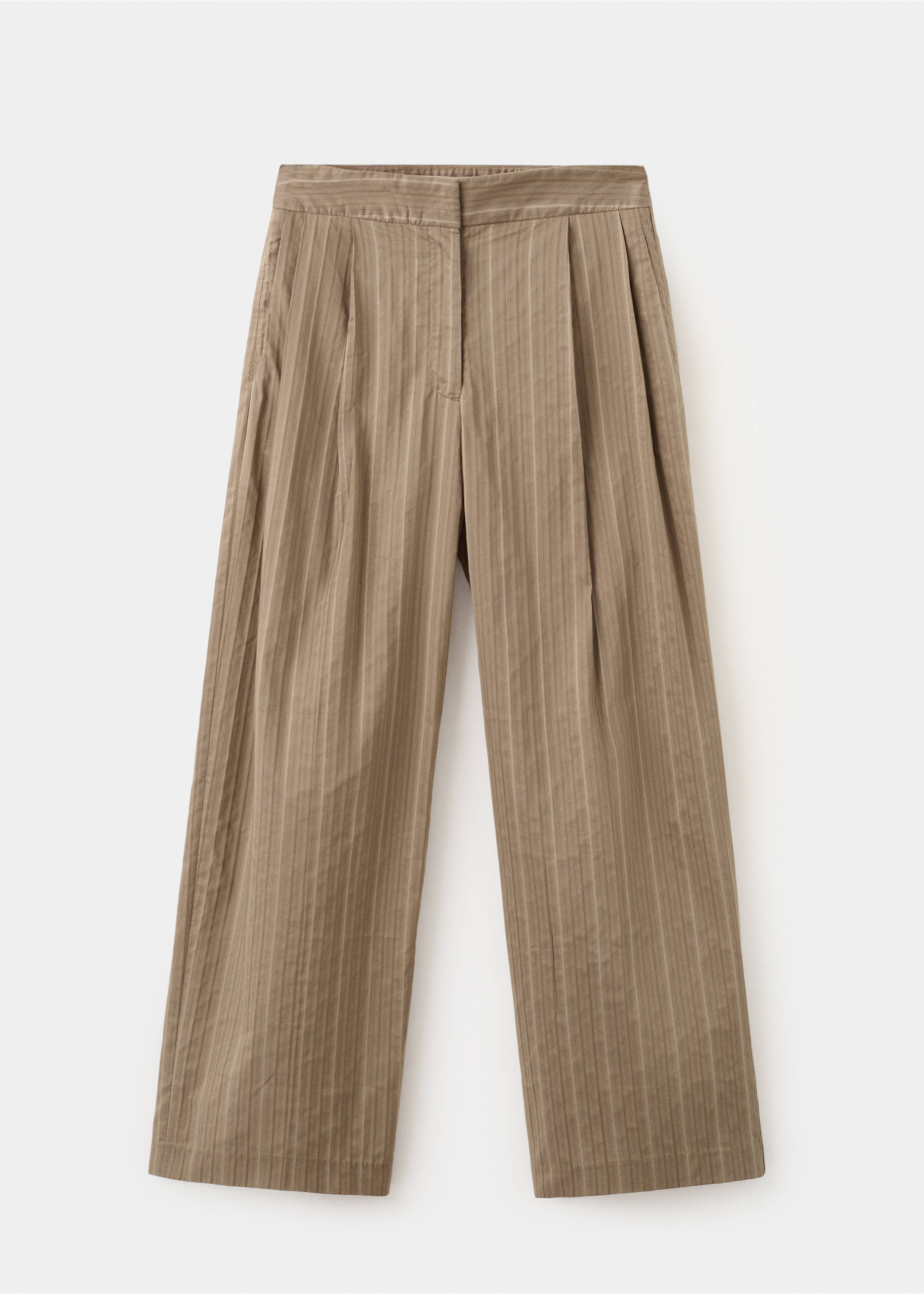 High-waist straight trousers - Article without model, Brown. Ref: 27017942-00.