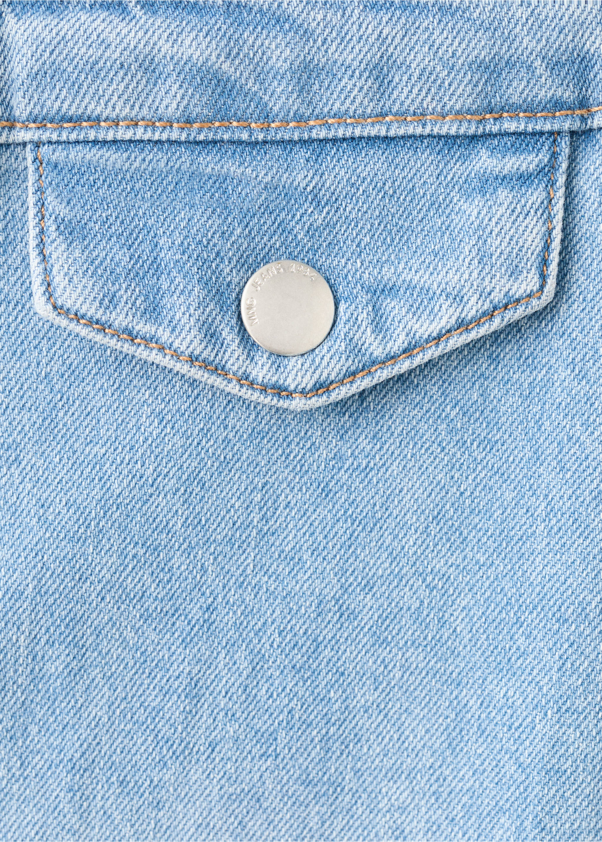 Wide leg mid-rise trousers with pockets - Details of the article 8, Medium Blue. Ref: 27017943-00.