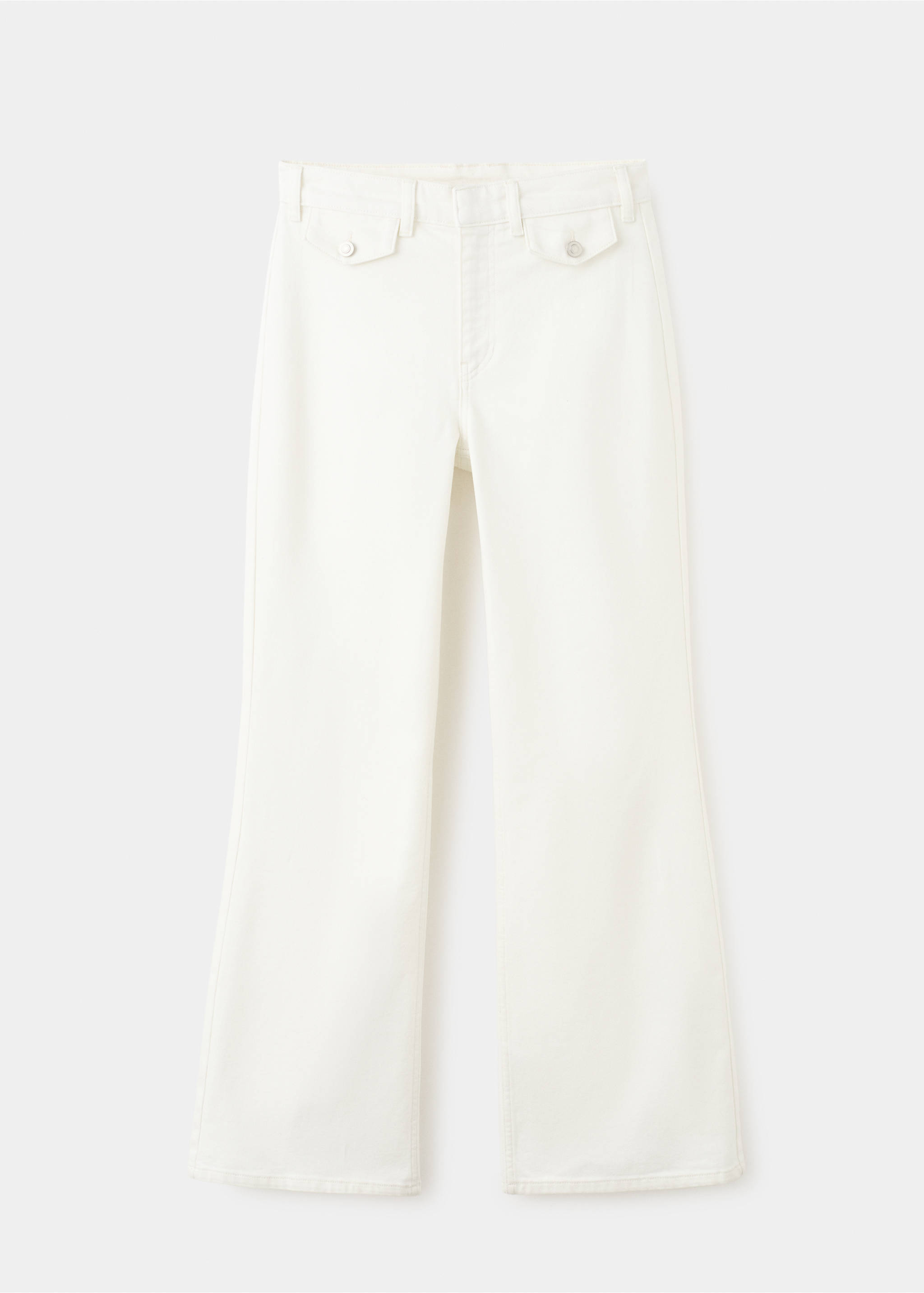 Jeans wide leg tiro medio bolsillos - Artículo sin modelo, Blanco. Ref: 27017944-00.