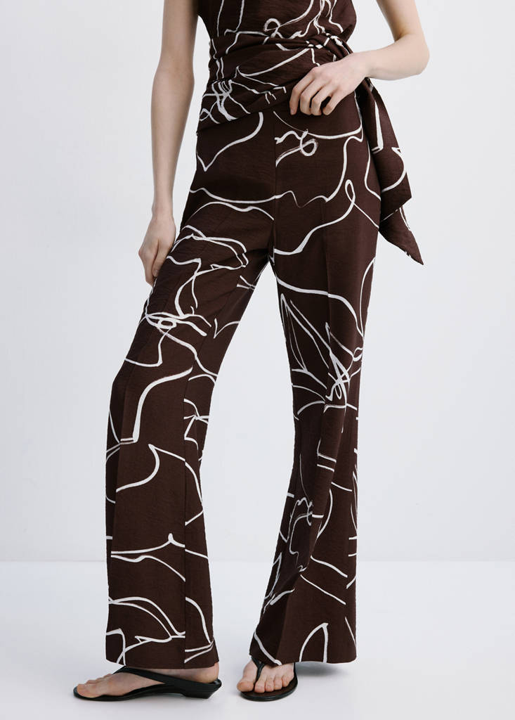 Pantalón wide leg estampado