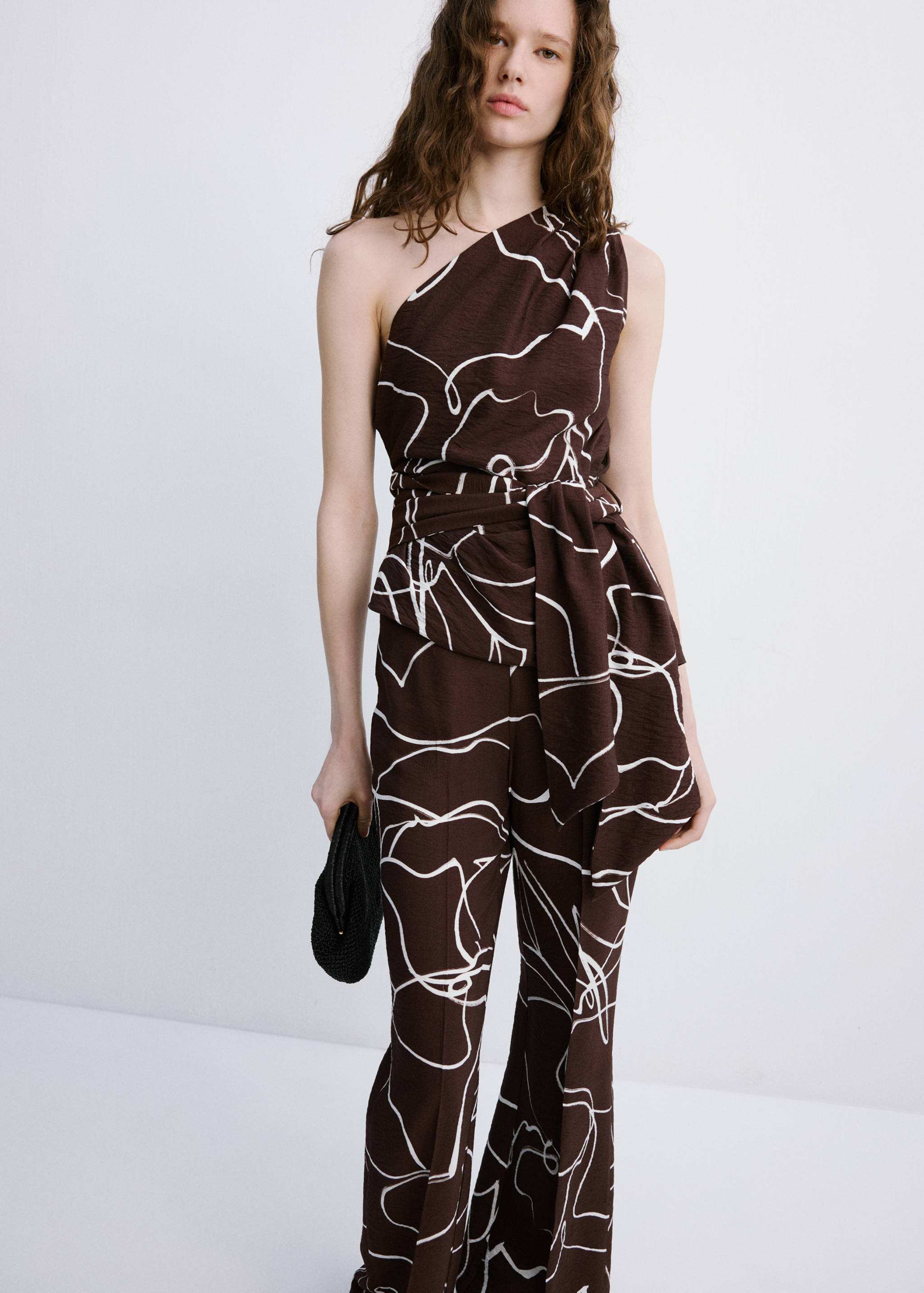 Wide leg printed trousers - Details of the article 1