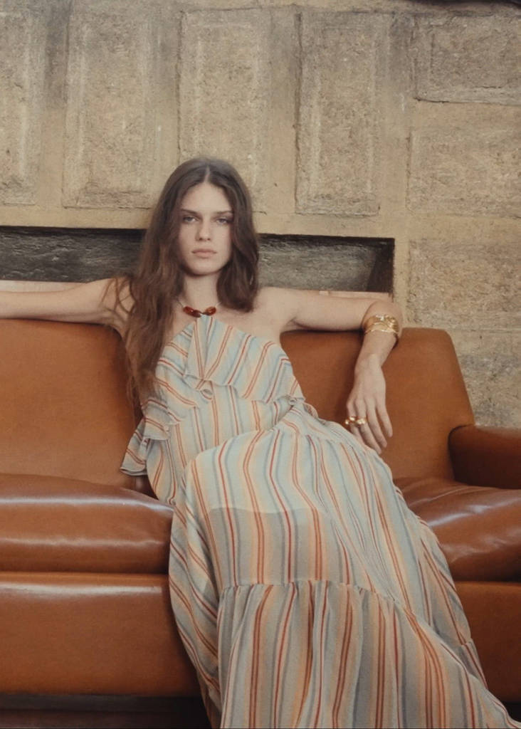 Ruffled striped dress