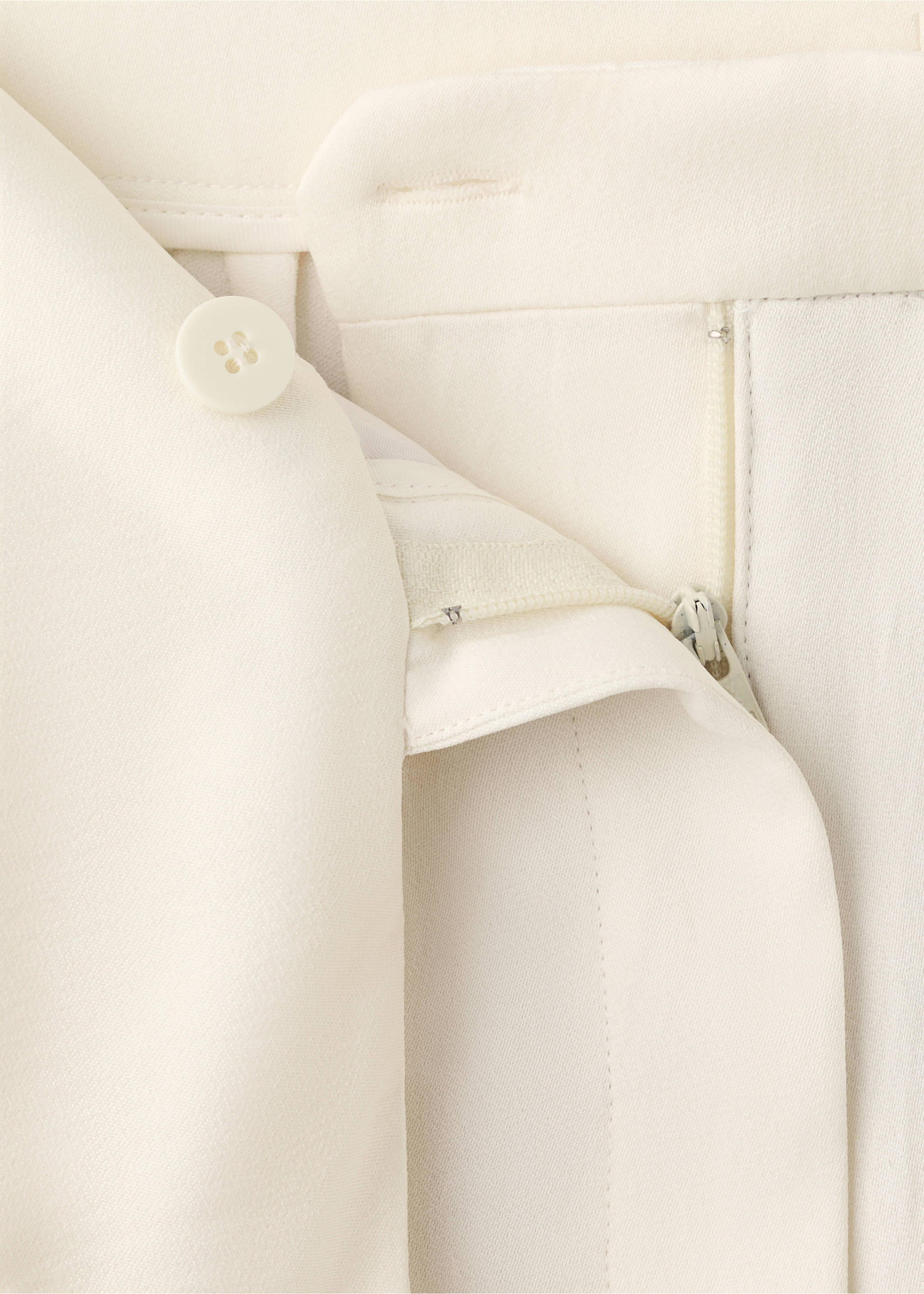 Belt straight-fit trousers - Details of the article 0, Ecru. Ref: 27017947-00.