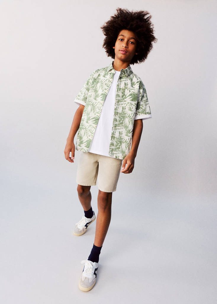 Straight cotton Bermuda shorts — Sand
