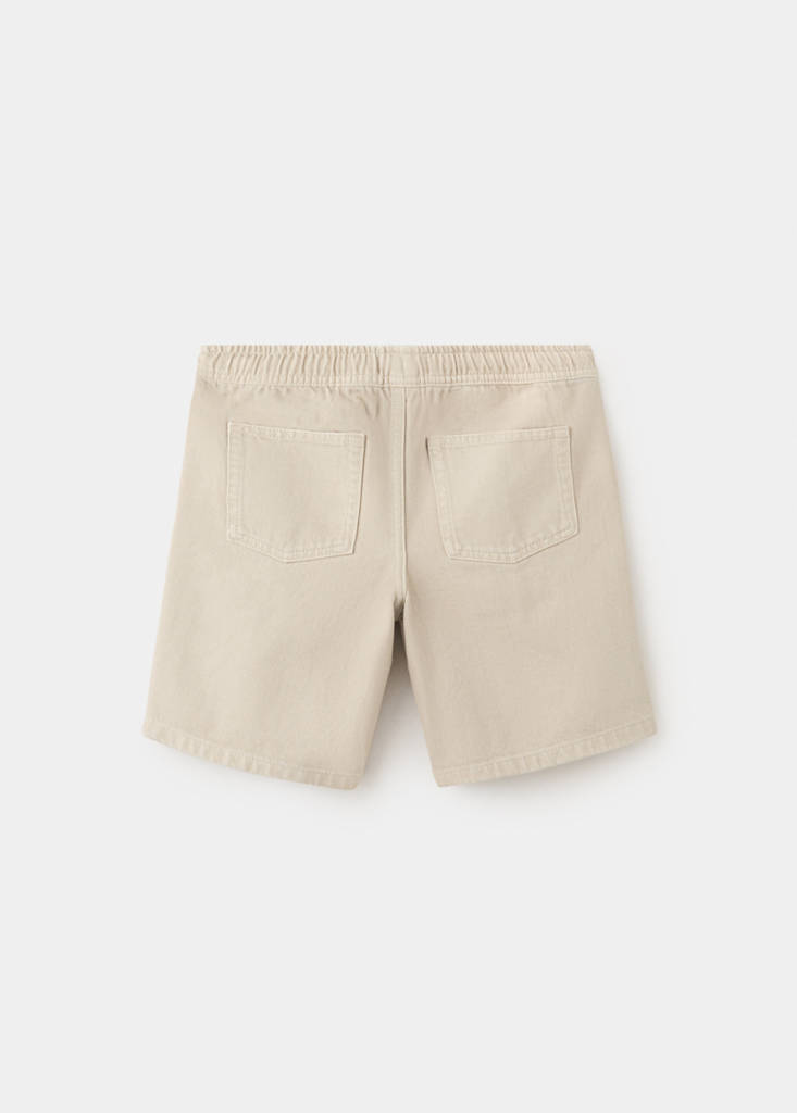 Straight cotton Bermuda shorts — Sand