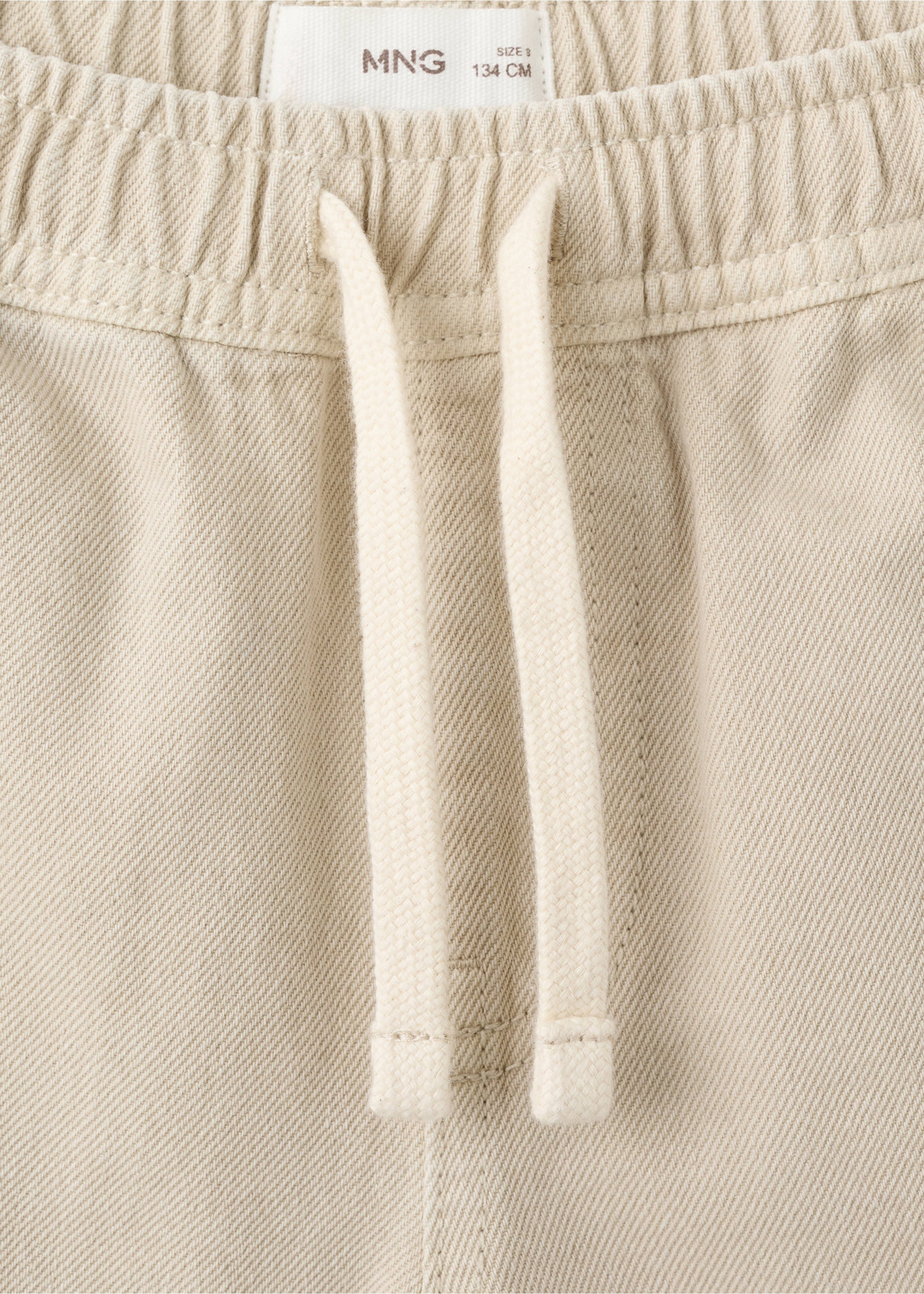 Straight cotton Bermuda shorts - Details of the article 8, Sand. Ref: 27018266-00.