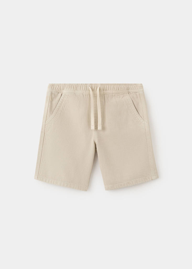 Straight cotton Bermuda shorts — Sand