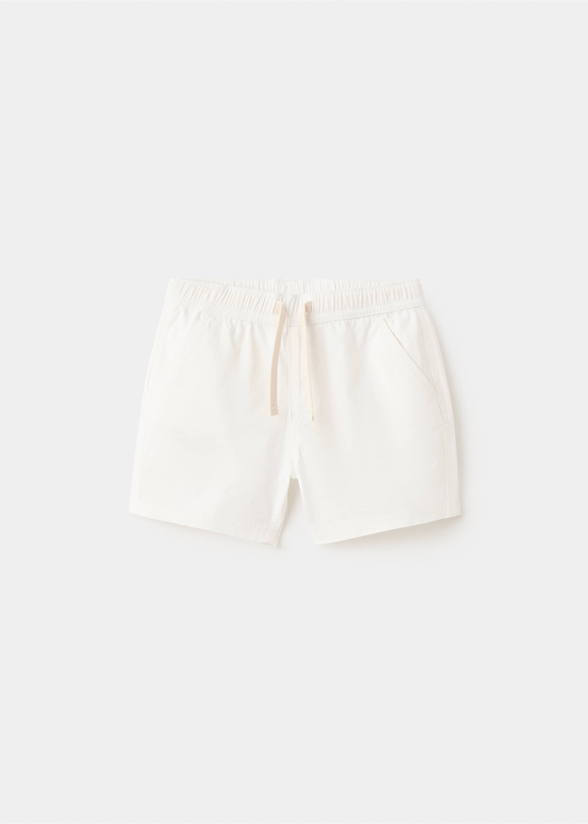 Calções de algodão com cordão - Artigo sem modelo, Branco-pérola. Ref: 27018267-00.