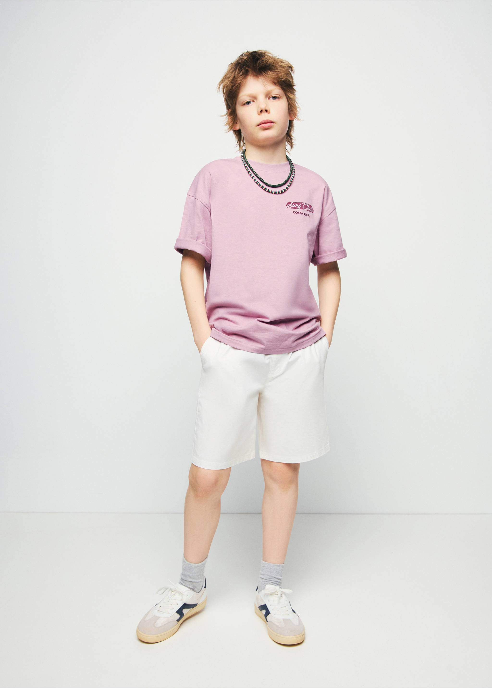 Cotton shorts with drawstring - General plane, Off White. Ref: 27018268-00.