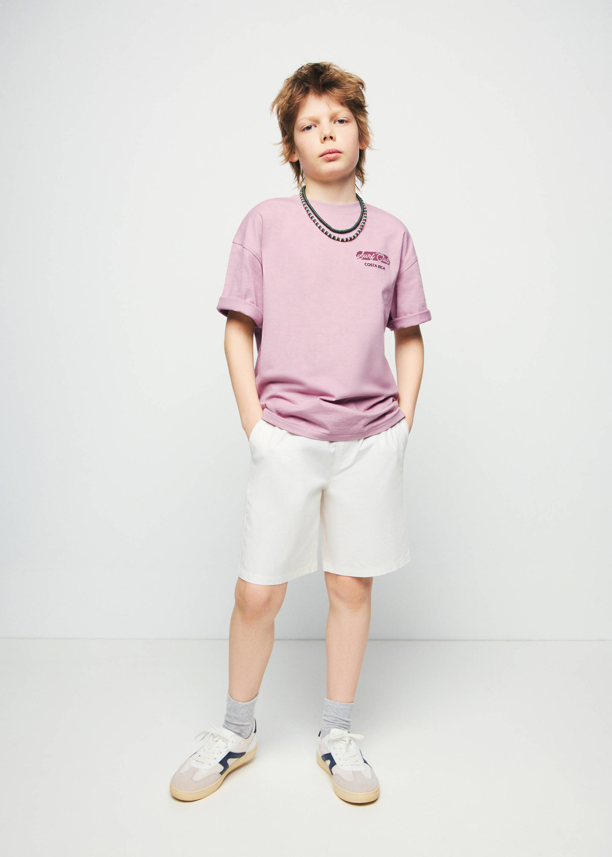Cotton shorts with drawstring - General plane