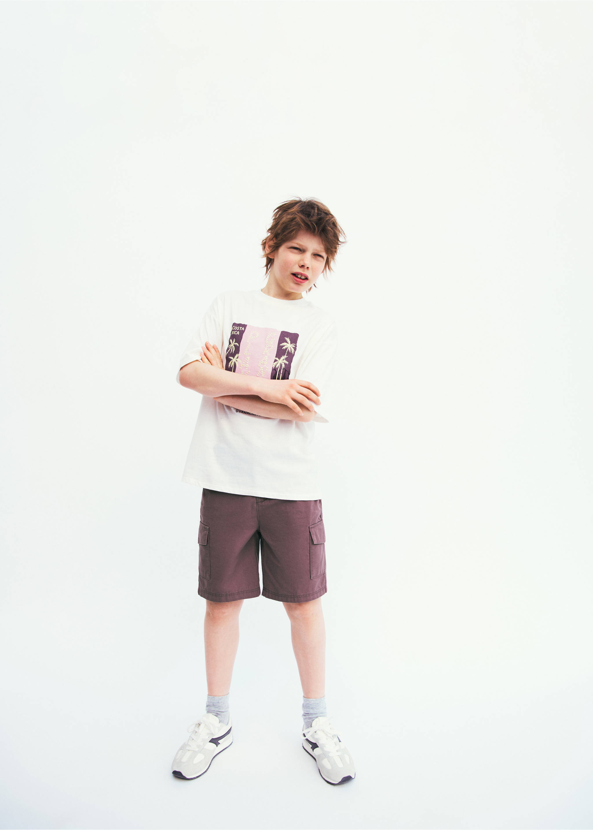 Cargo pockets Bermuda shorts - General plane, Purple. Ref: 27018269-00.