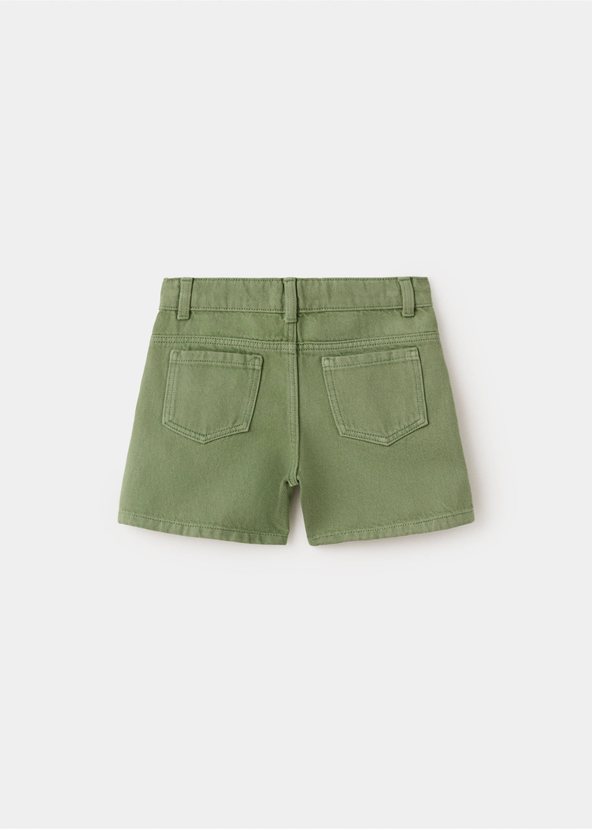 Straight-fit denim bermuda shorts - Reverse of the article, Khaki. Ref: 27018273-00.
