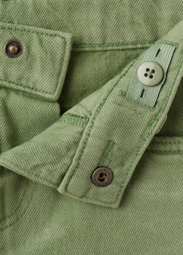 Straight-fit denim bermuda shorts — Khaki